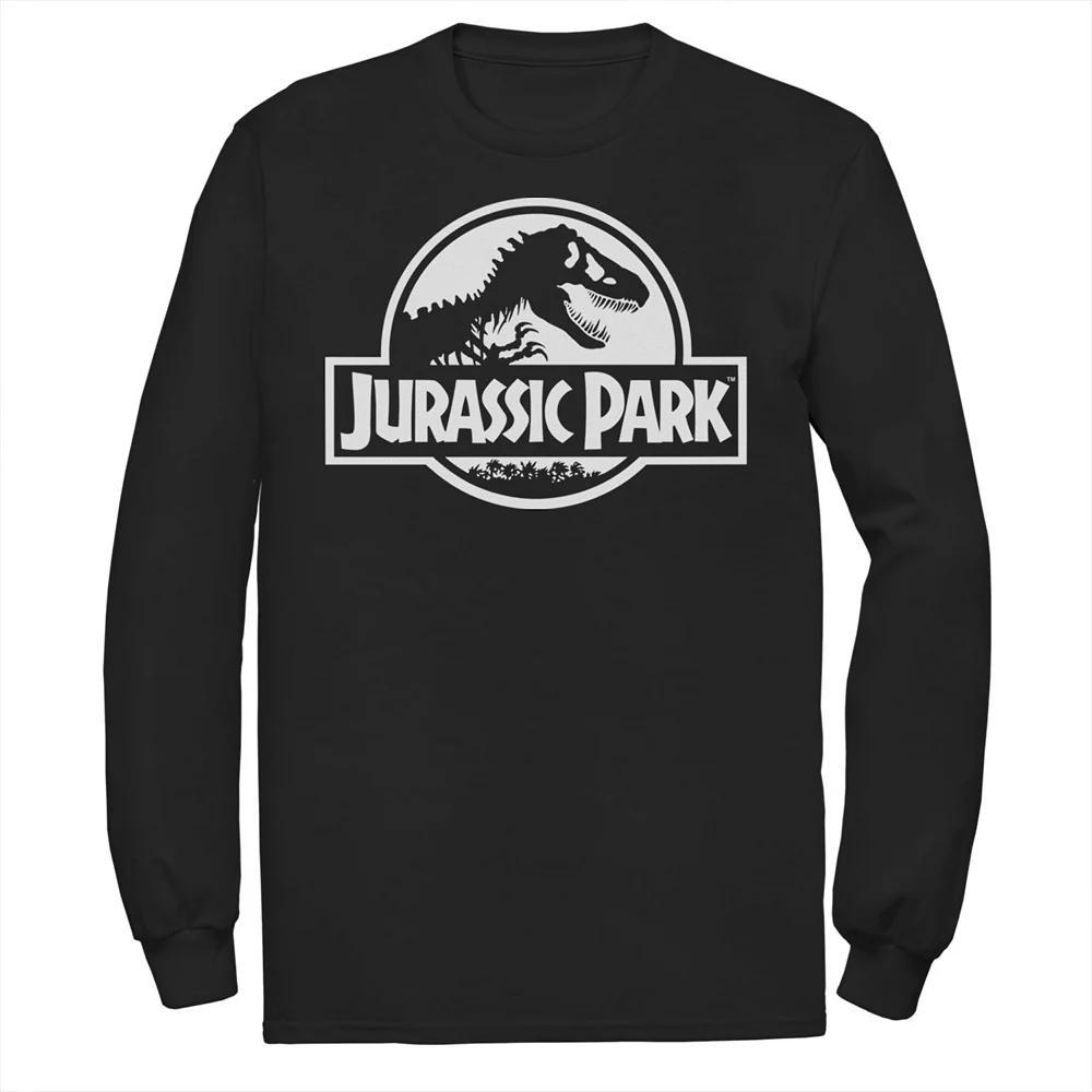 Men's Jurassic Park Beige Flat Movie Logo Tee, Size: Small, Blue Product Image