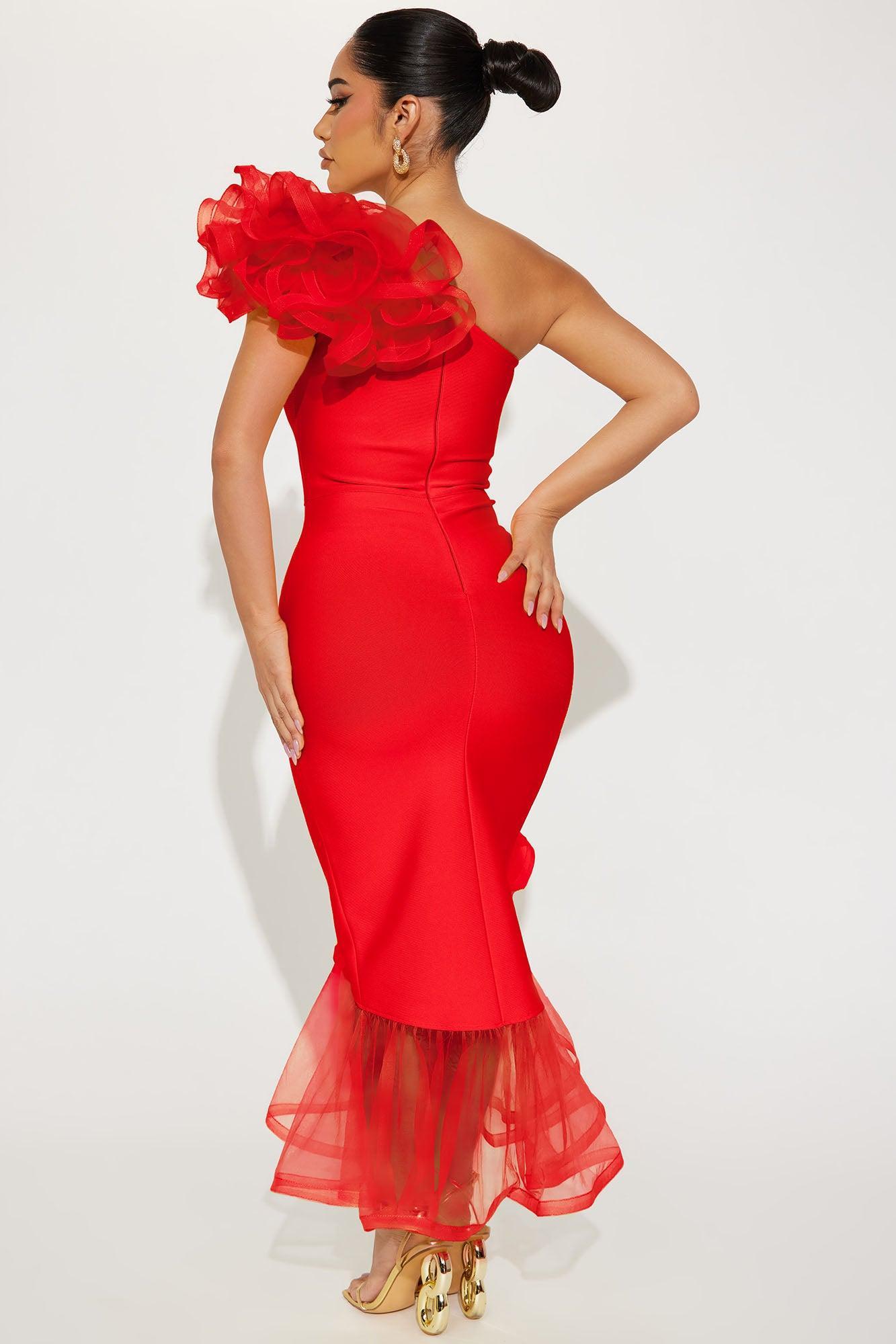 Kehlani Bandage Midi Dress - Red Product Image