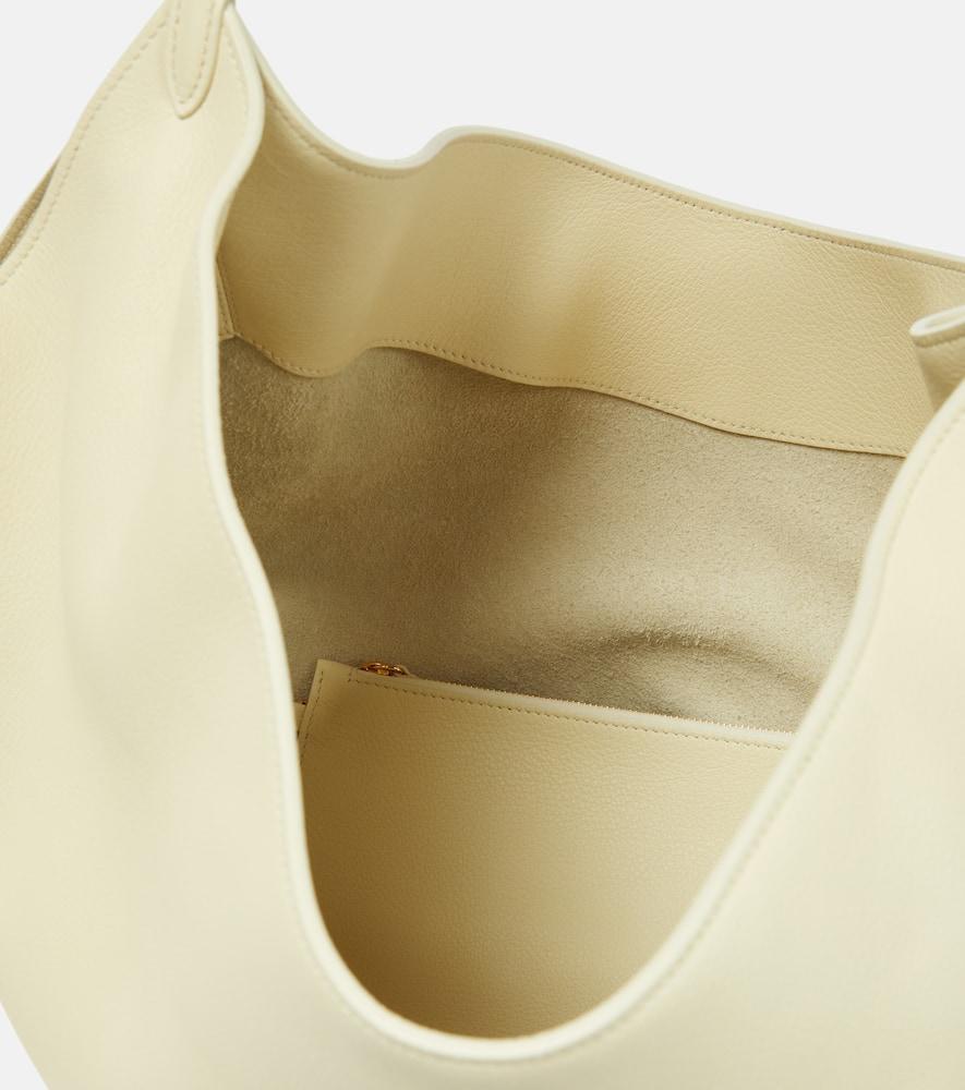 KHAITE Lotus Medium Leather Tote Bag In Off White Product Image