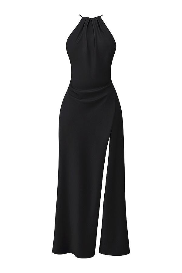 Zanab  black thigh slit maxi dress - sale Product Image