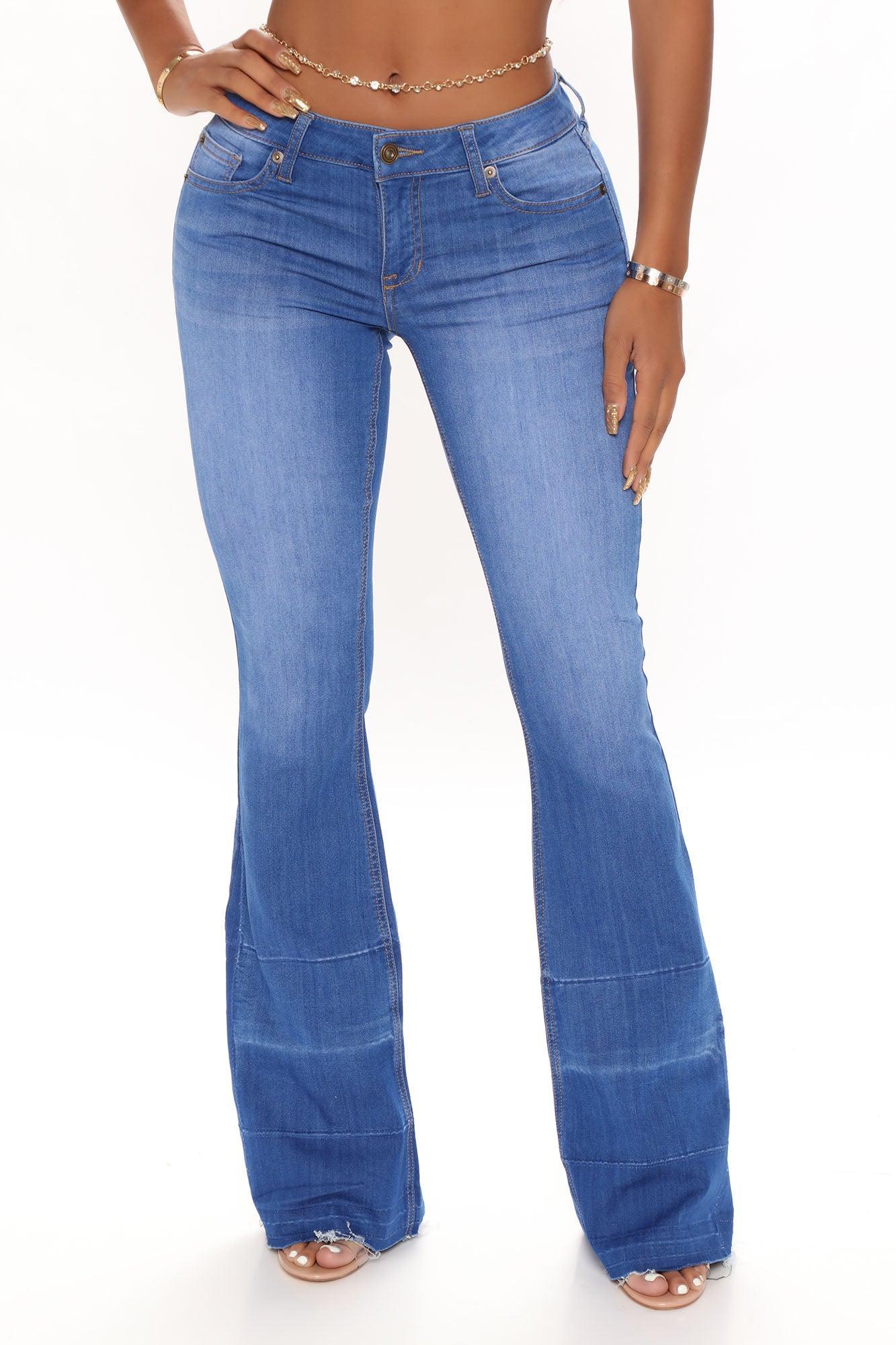Janis Super Soft Low Rise Flare Jeans - Blue Wash Product Image