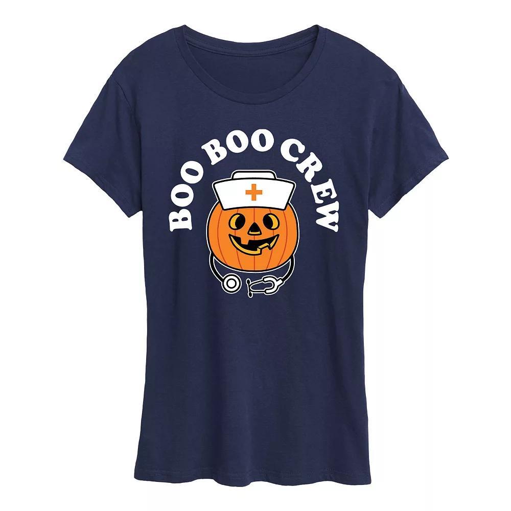 Womens Boo Boo Crew Halloween Tee, Girls Grey Gray Product Image