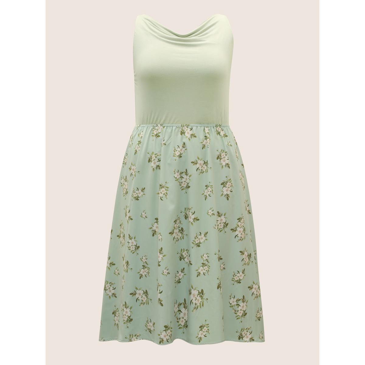 Plus Size Everywhere Dress - Floral Patchwork Sleeveless Dress Palemauve Women Elegant Non Sleeveless Curvy BloomChic 10/M Product Image