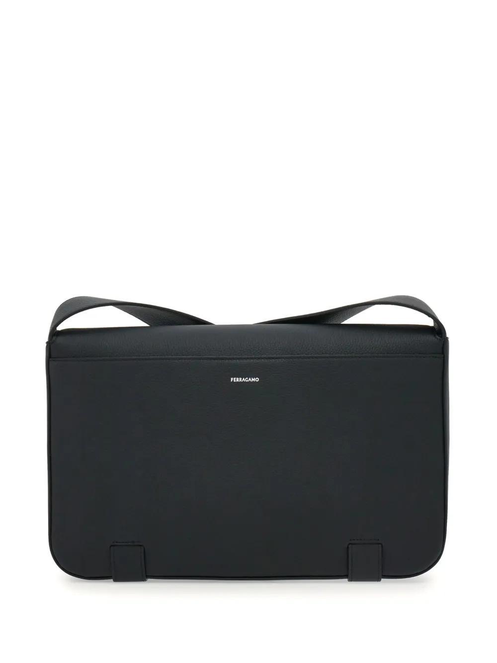 Gancini-plaque leather messenger bag Product Image