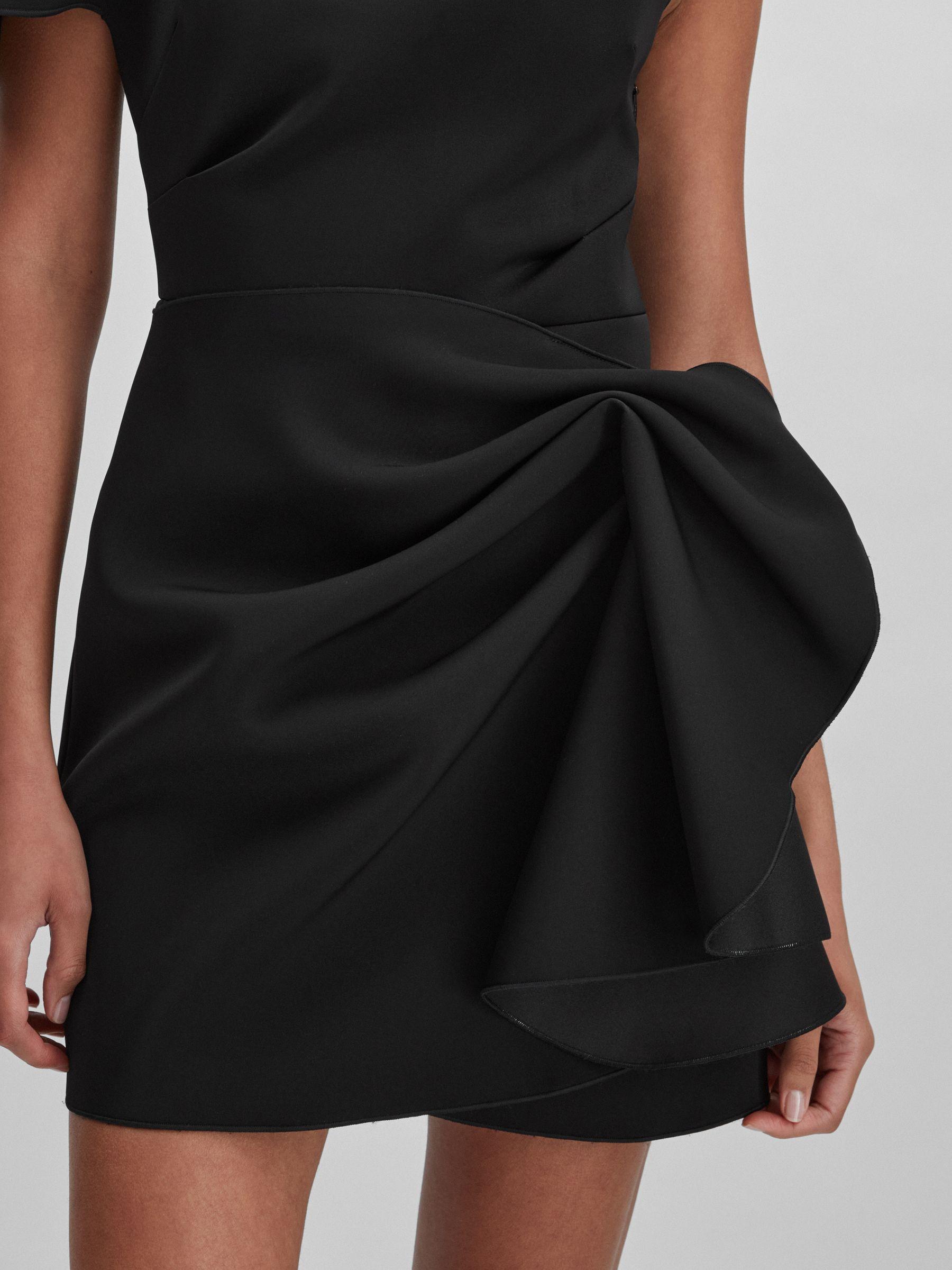 Acler Ruffle Side Mini Dress in Black Product Image