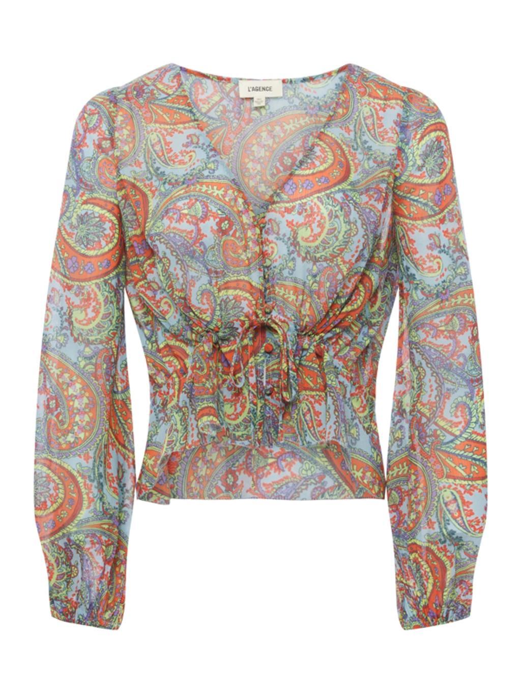 Pixie Blouse In Light Blue Paisley Product Image