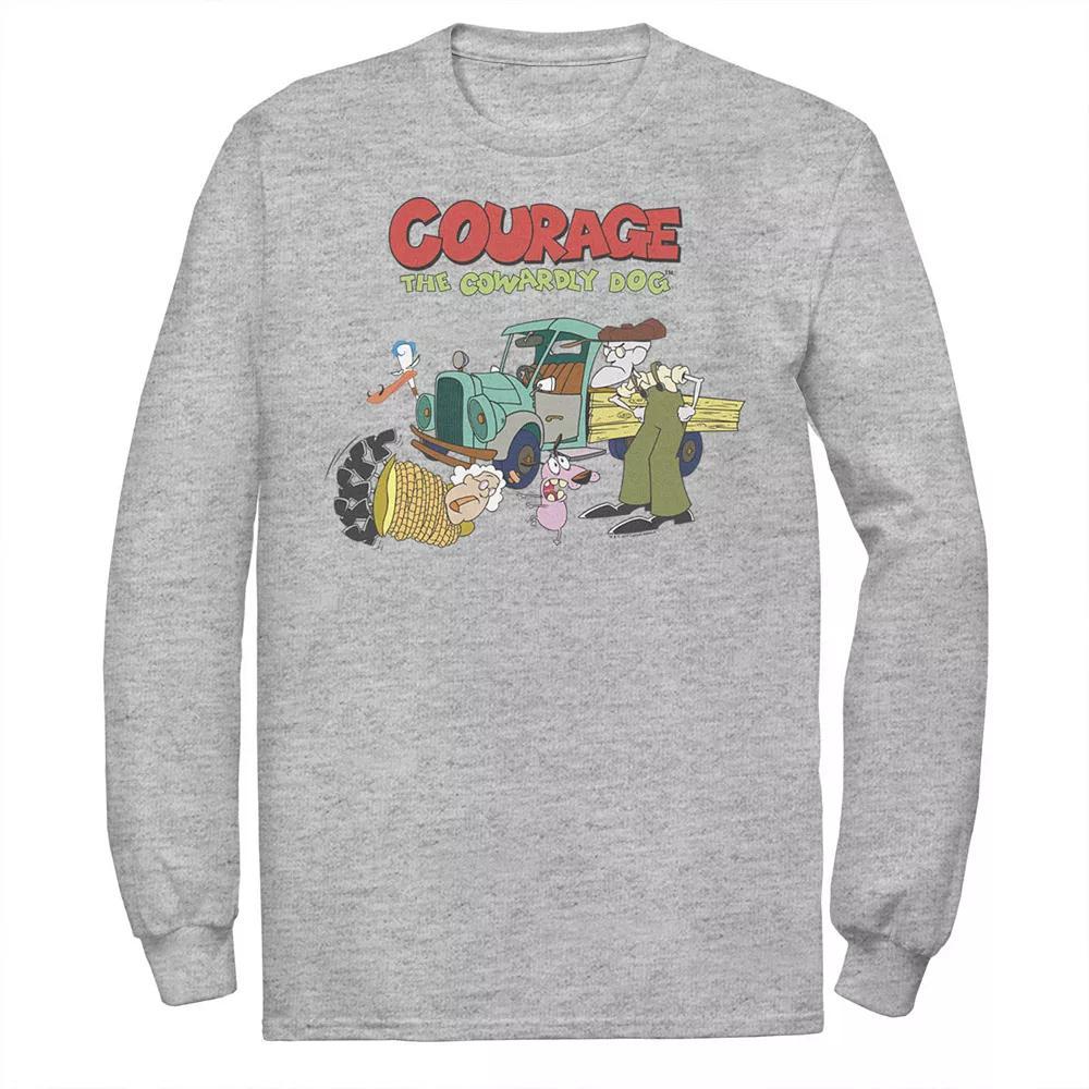 Men's Courage The Cowardly Dog Scene Logo Tee, Size: XXL, Athletic Grey Product Image