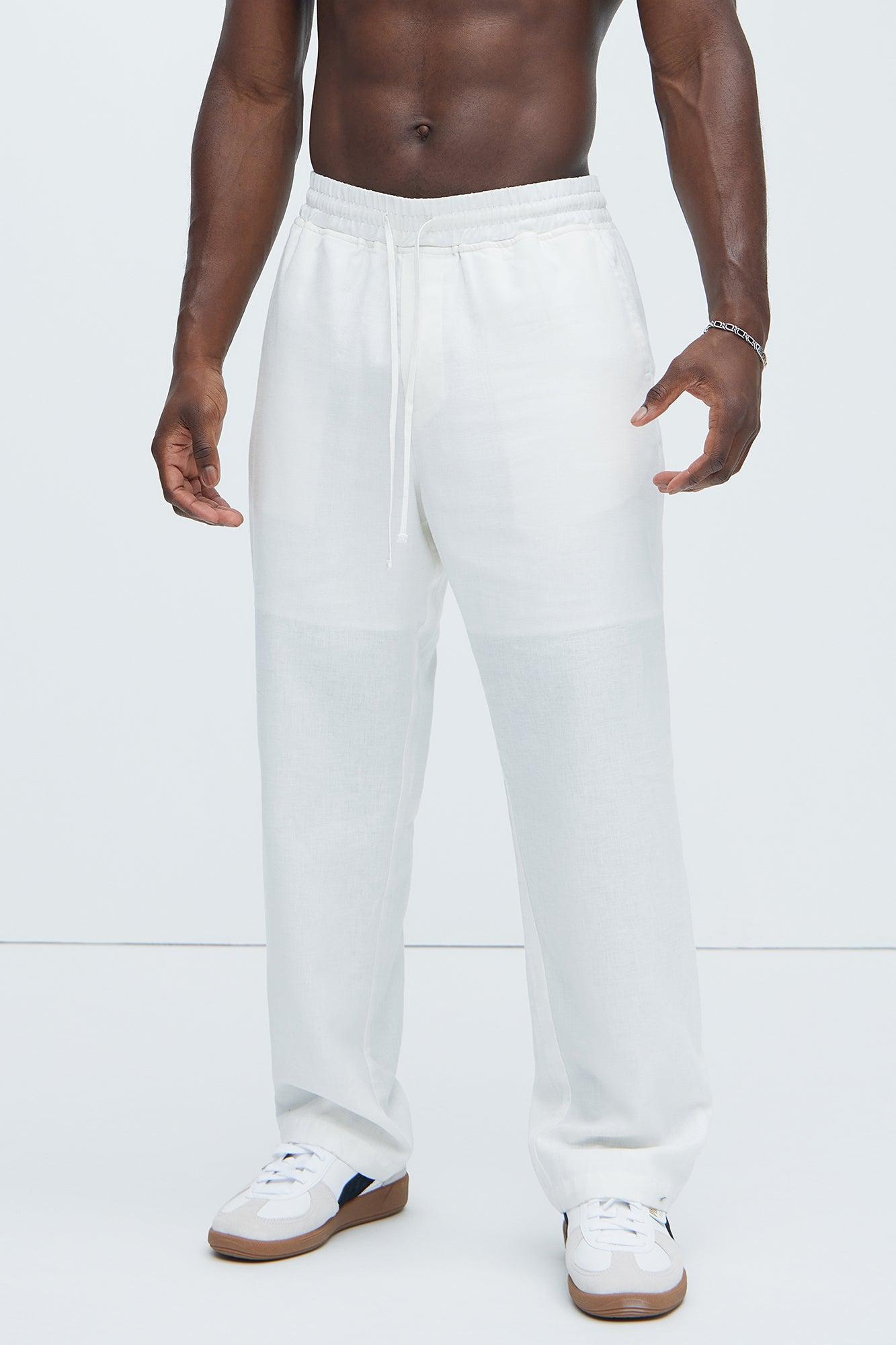 Bahamas Linen Pants - White Product Image