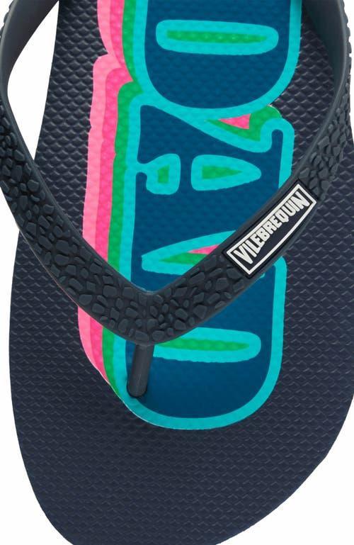 Vilebrequin Men's Dad and Son Flip Flops in Bleu Marine at Nordstrom, Size 8 Product Image