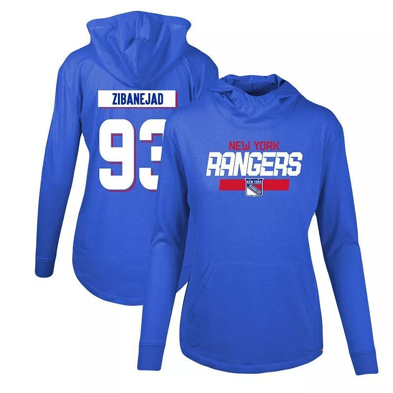 Womens Levelwear Mika Zibanejad Blue New York Rangers Vivid Player Name & Number Pullover Hoodie Product Image