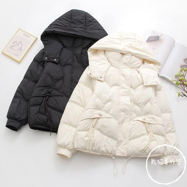 Plain Padded Hooded Zip Jacket Product Image