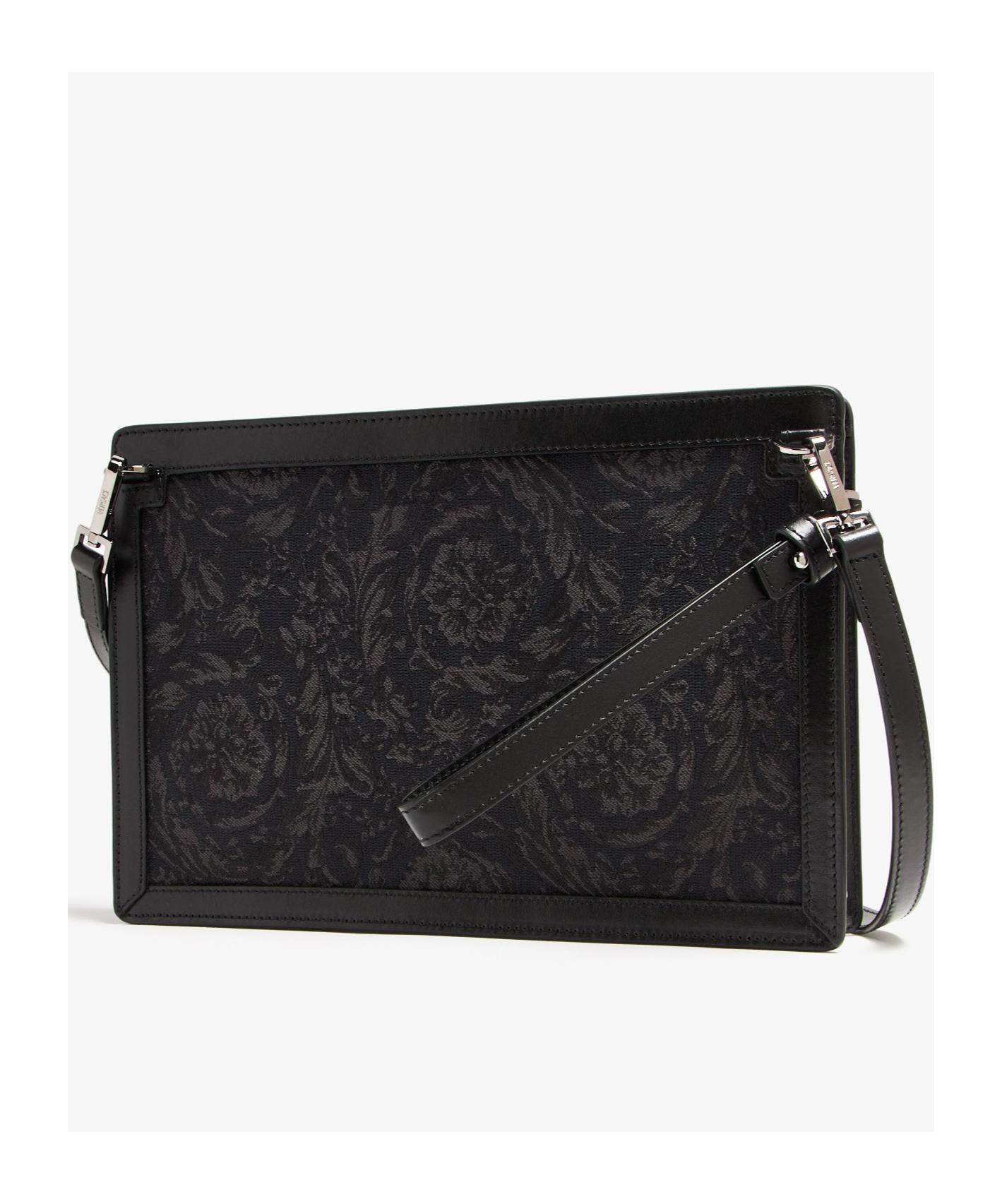 VERSACE Barocco Clutch Bag In Black Product Image