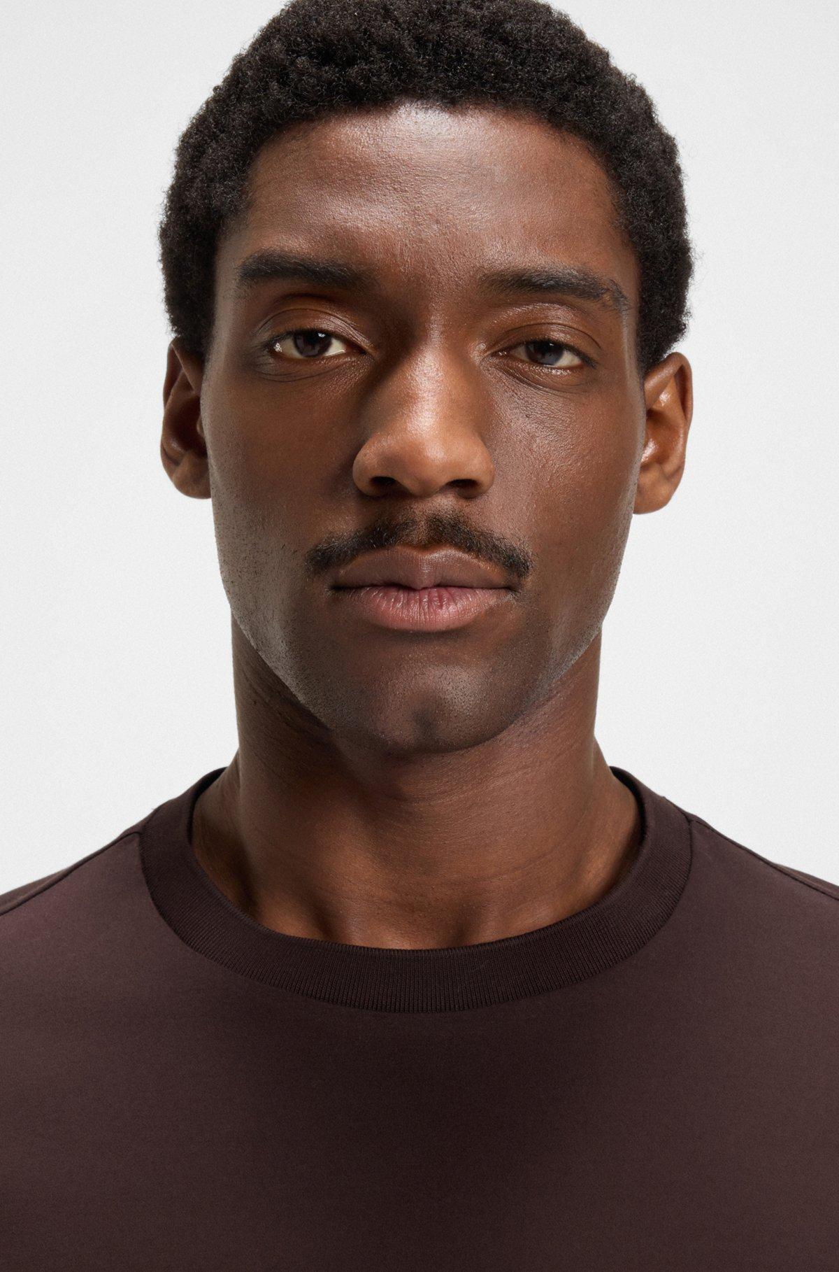 BOSS - Regular-fit T-shirt in mercerized cotton - Dark Brown Product Image