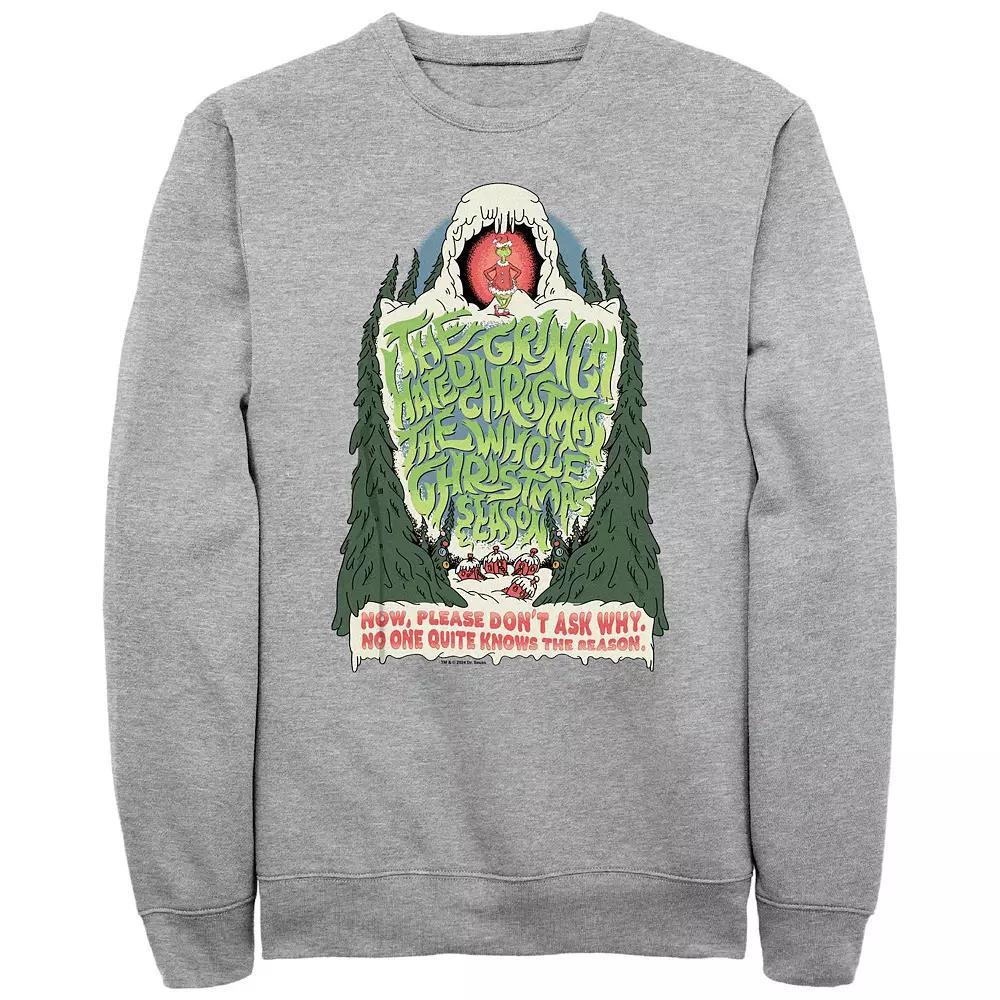 Big & Tall Dr. Seuss Grinch Hated Christmas Graphic Fleece, Men's, Size: XXL, Athletic Grey Product Image