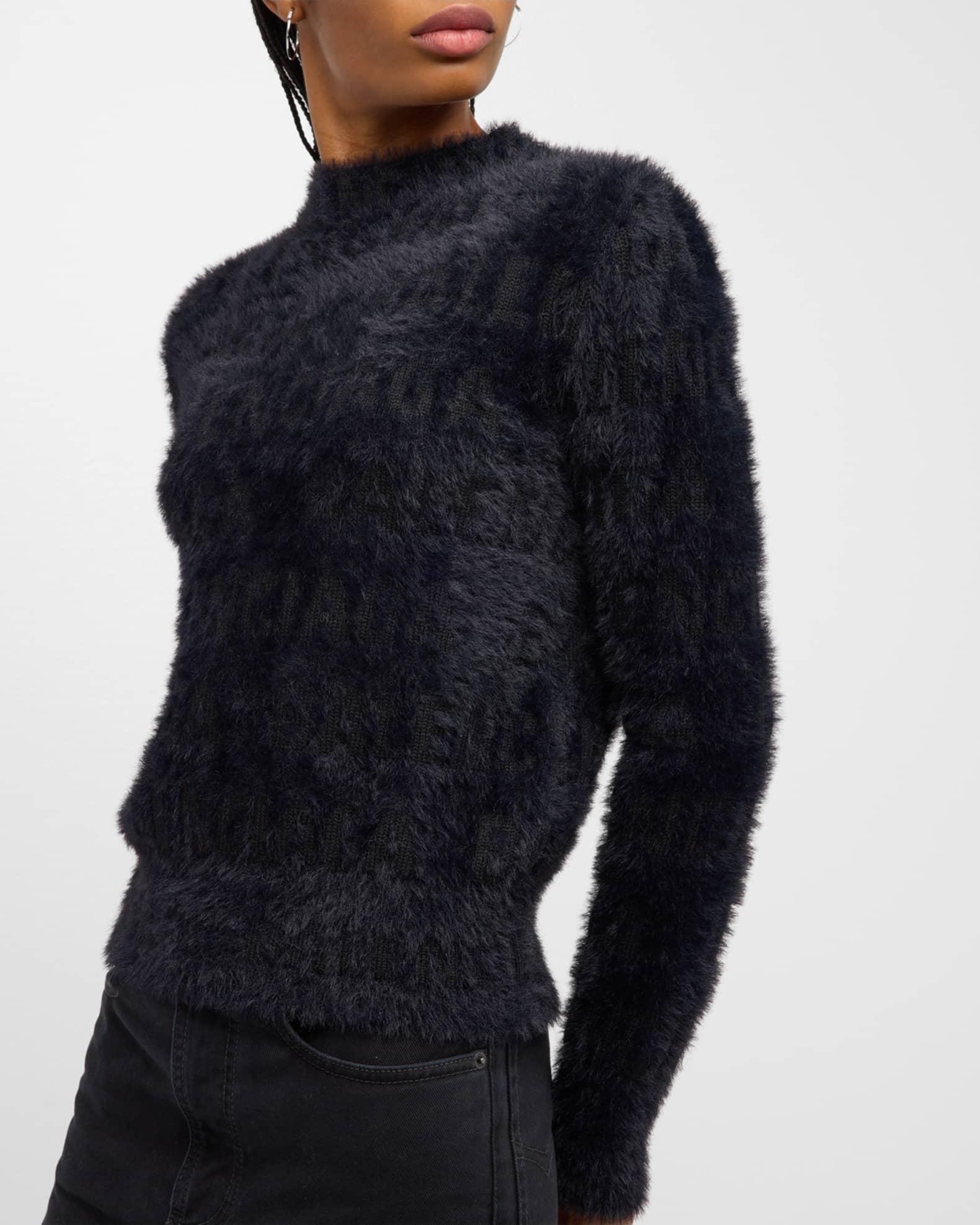Furry All Over Mock-Neck Logo Sweater Product Image