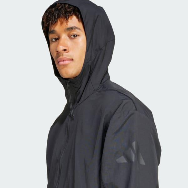 adidas City Escape Woven Hoodie Black S Mens Product Image