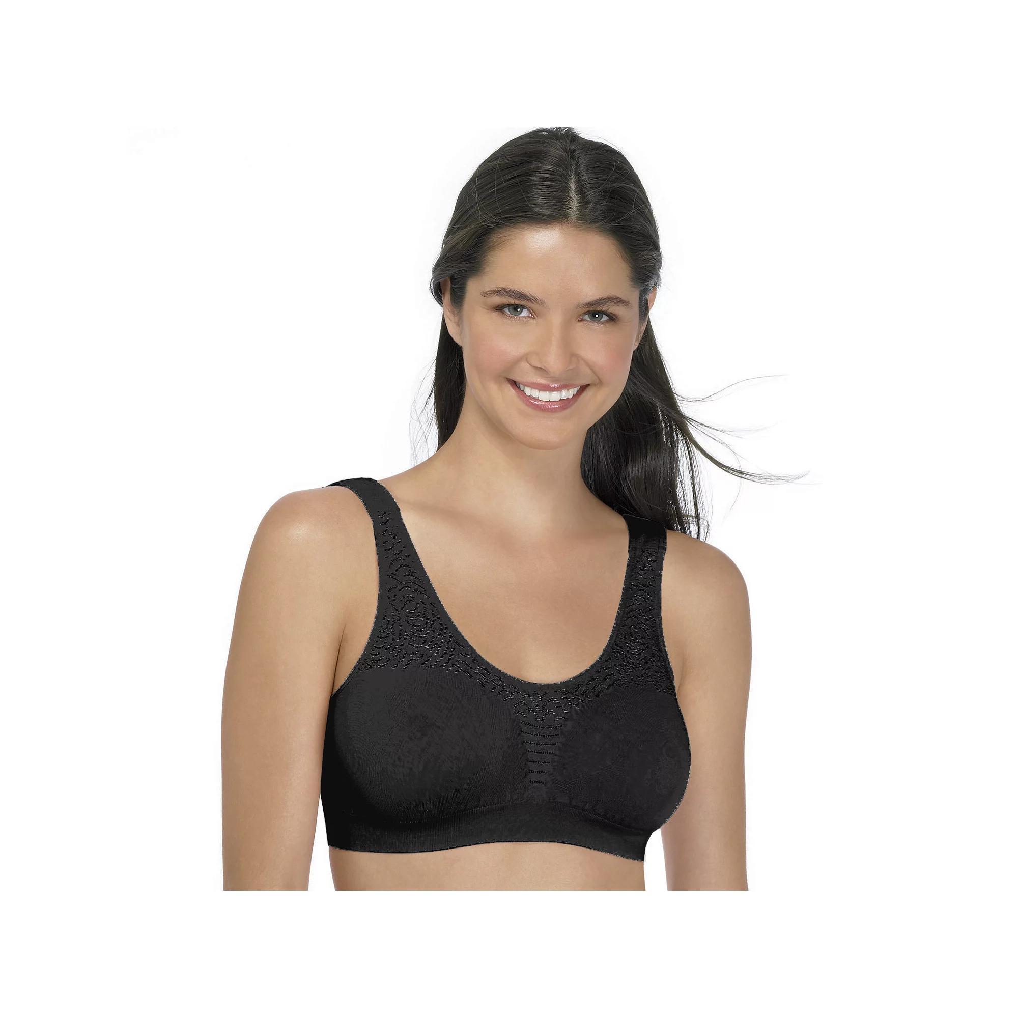 Bali Comfort Revolution Seamless Microfiber Crop Top DF103J, Women's, Size: XXXL, Black Product Image
