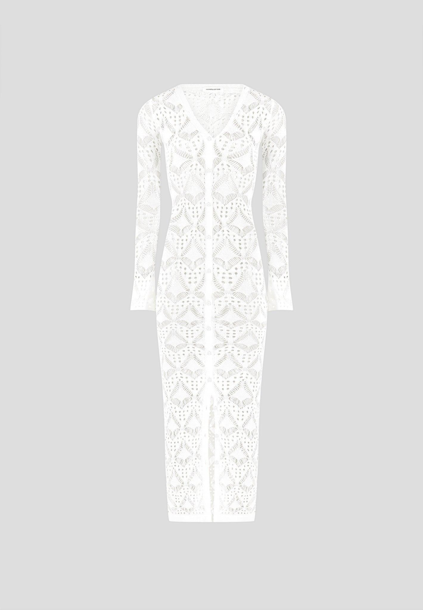 Knit Longline Cover Up Cardigan - Off White Female Product Image