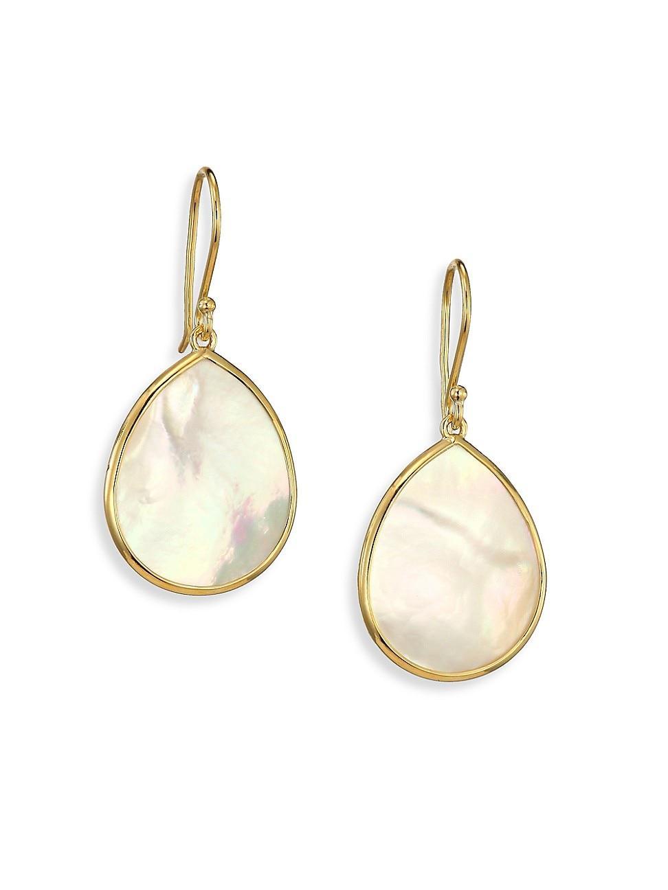 Small Stone Teardrop Earrings in 18K Gold Product Image