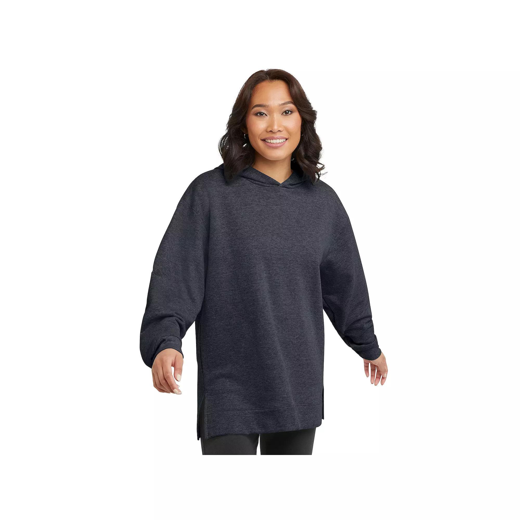 Women's Hanes® EcoSmart Fleece Tunic Hoodie, Size: Large, Spirited Pink Product Image