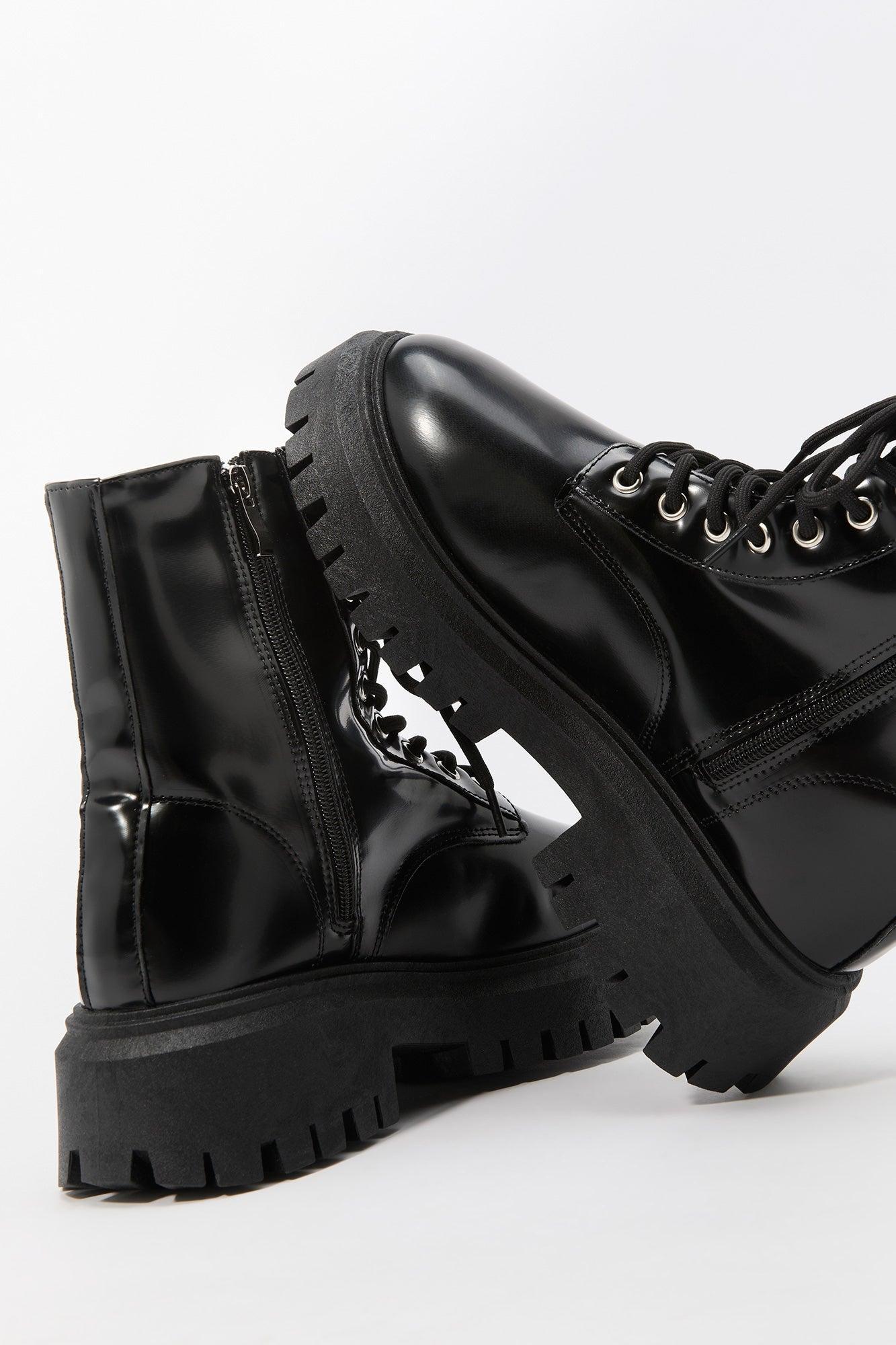 Faux Leather Platform Boot Female Product Image