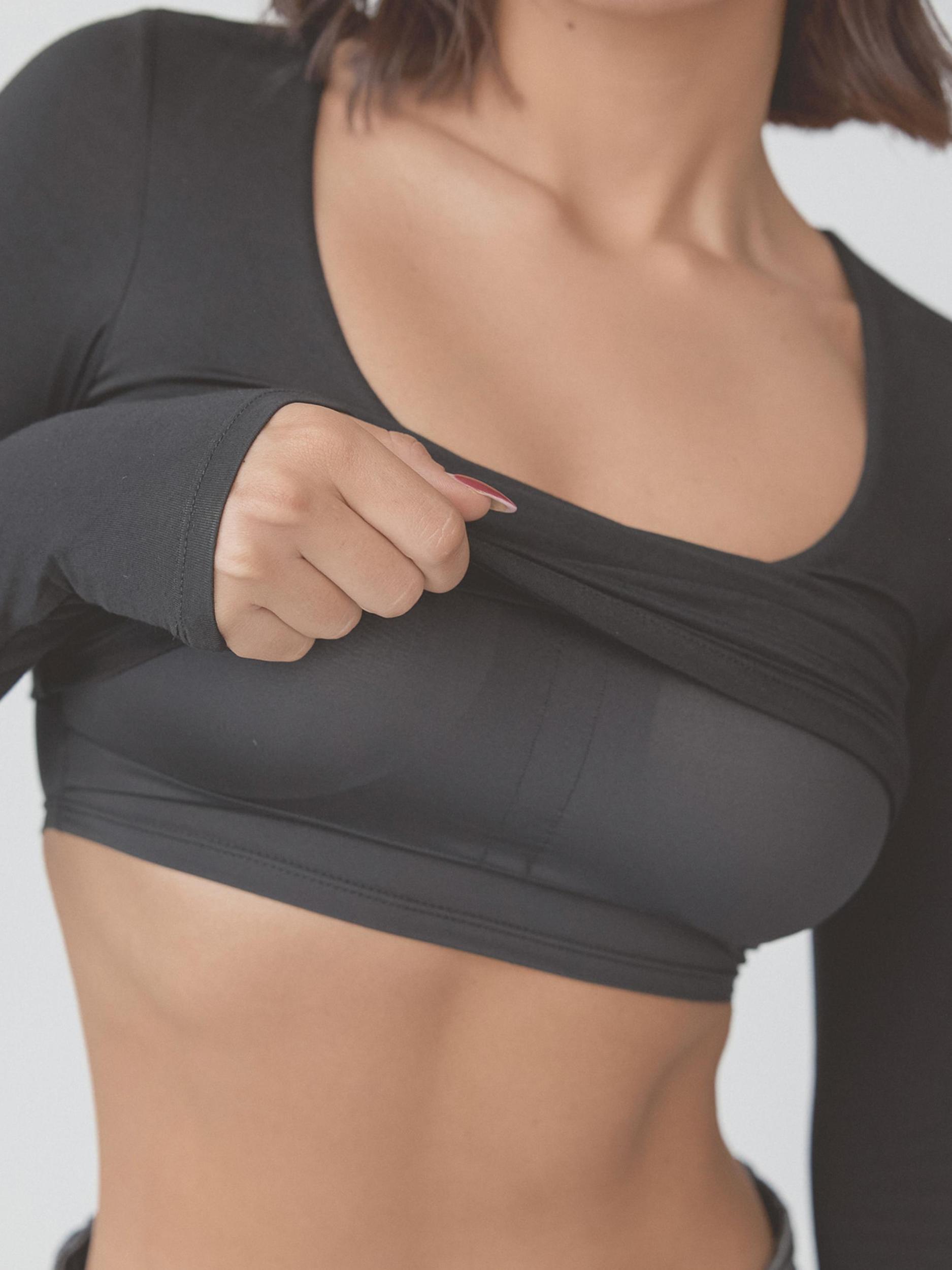 Solid Scoop Braless Long Sleeve Product Image