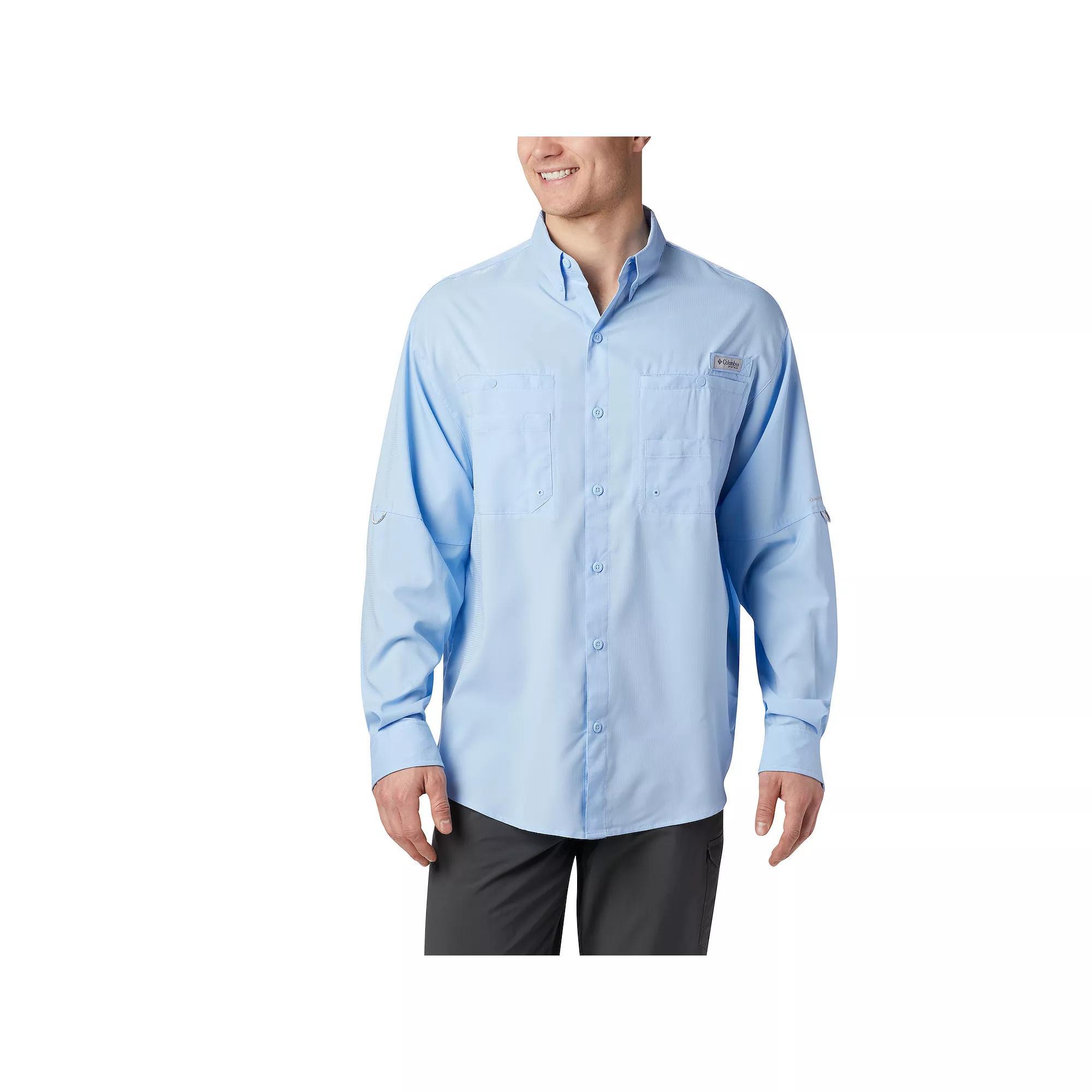 Men's Columbia PFG UPF 40 Tamiami™ II Long Sleeve Button-Down Shirt, Size: Medium, Blue Product Image