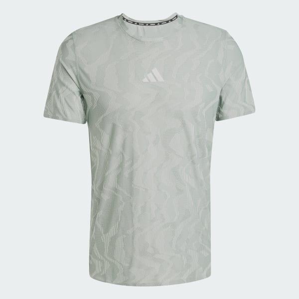 adidas Ultimate Running Engineered CLIMACOOL+ Tee Silver Green 2XL Mens Product Image