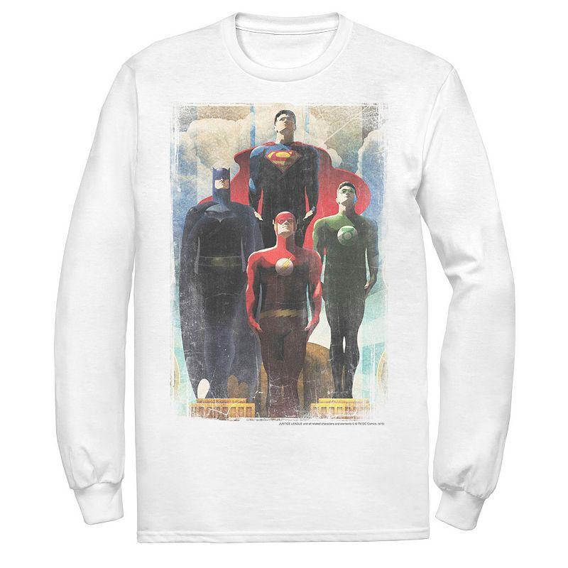 Men's DC Comics Justice League Heroes Look Up Tee, Size: XXL, Athletic Grey Product Image