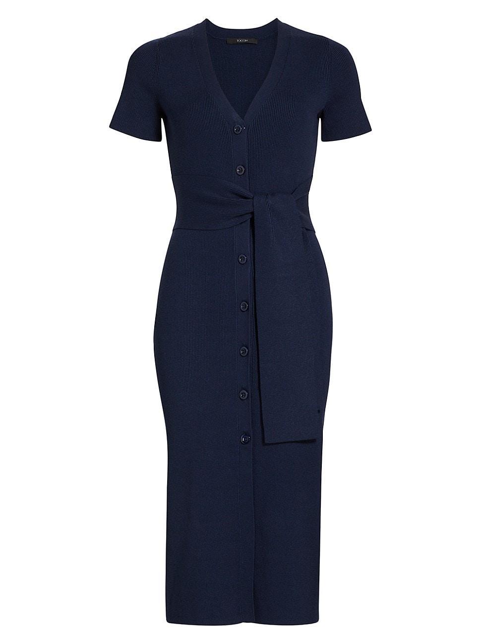 Womens Agnes Short-Sleeve Cardi Midi-Dress Product Image
