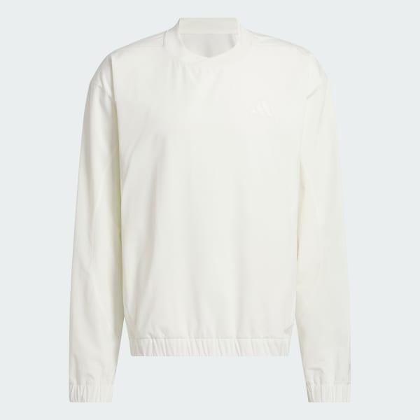 adidas Woven Pullover Crew Sweatshirt Royal Blue M Mens Product Image