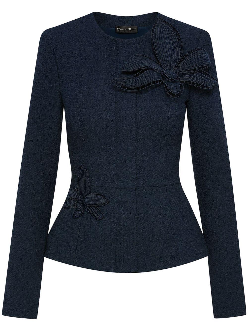 Orchid embroidered tweed jacket Product Image