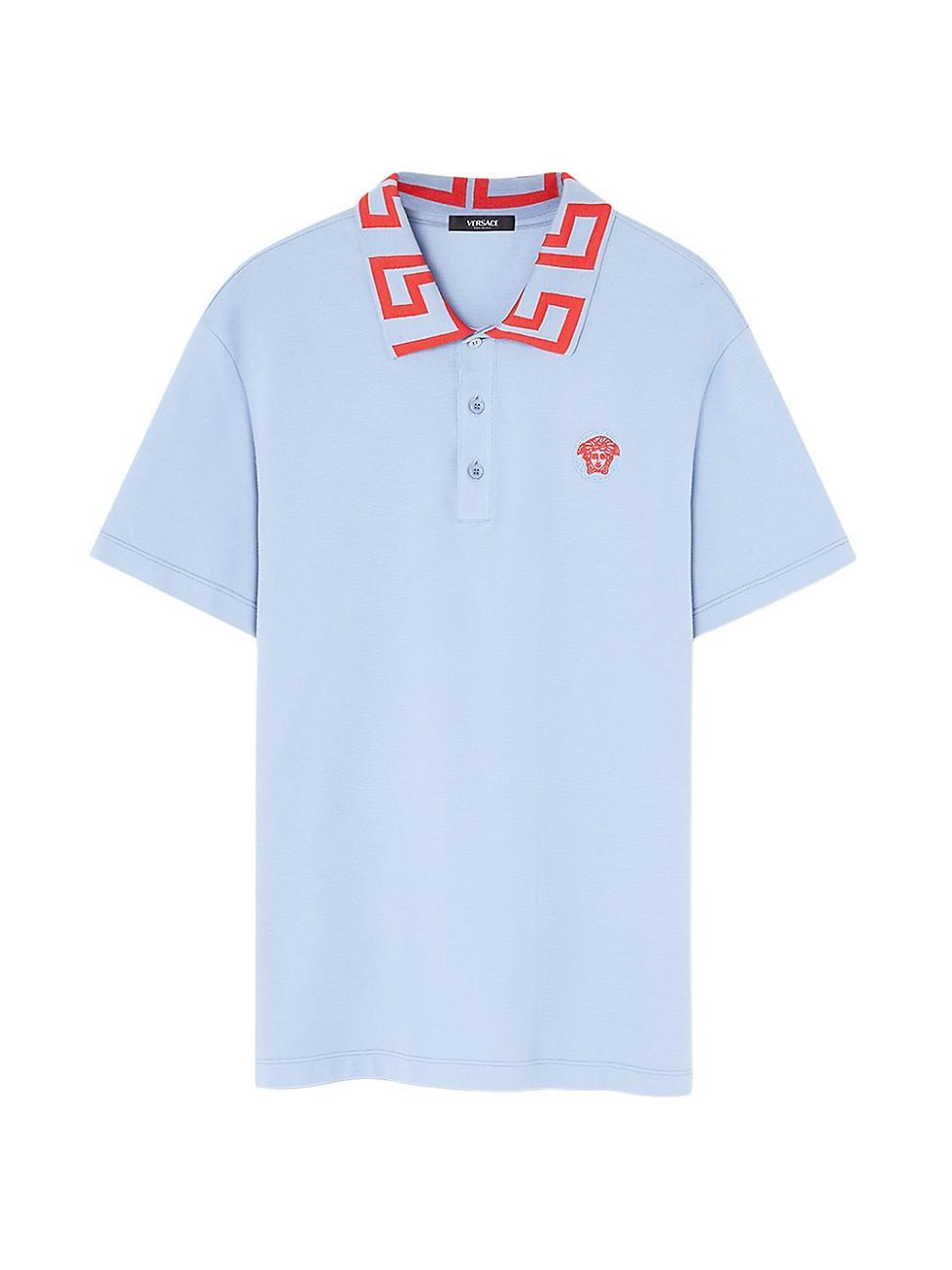 Men's Polo Shirt with Greca Collar Product Image