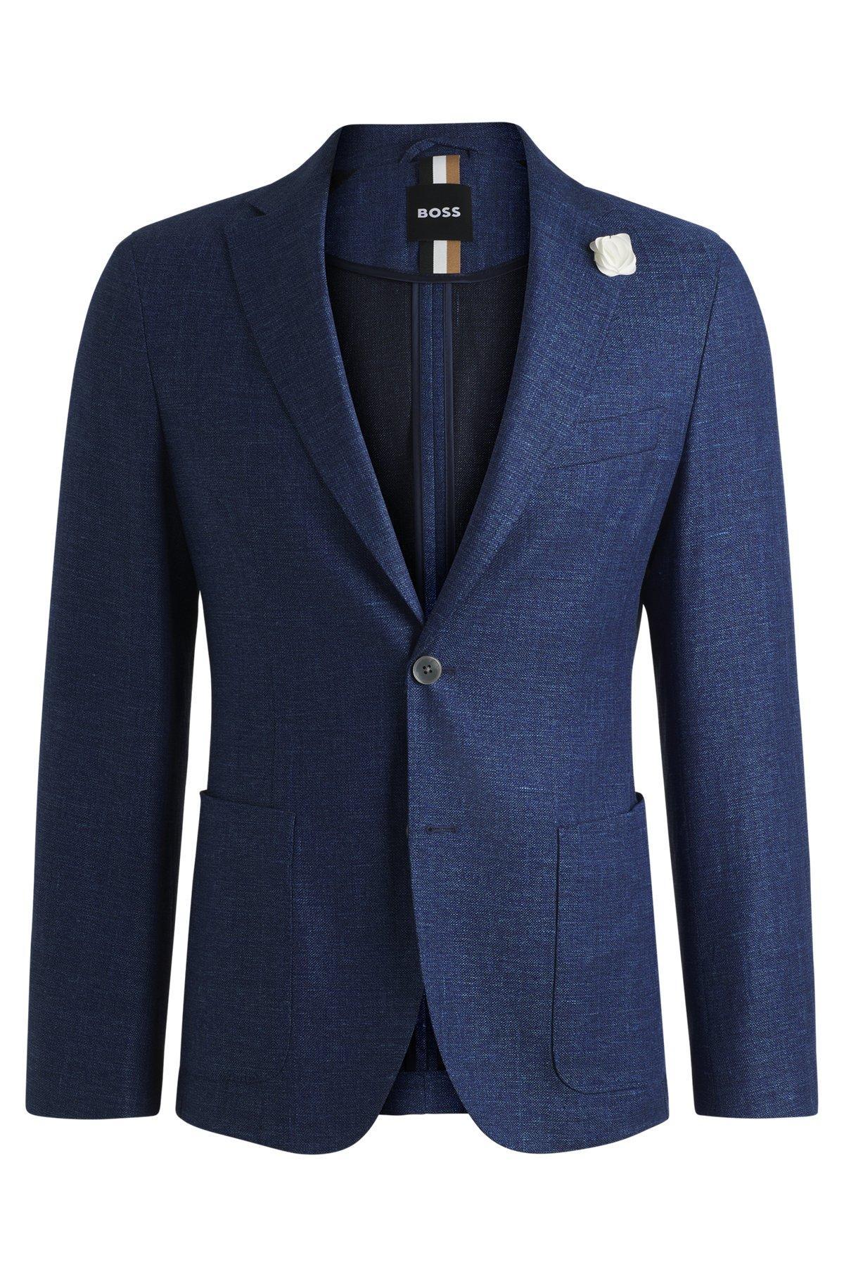 Slim-fit blazer in micro-patterned fabric Product Image
