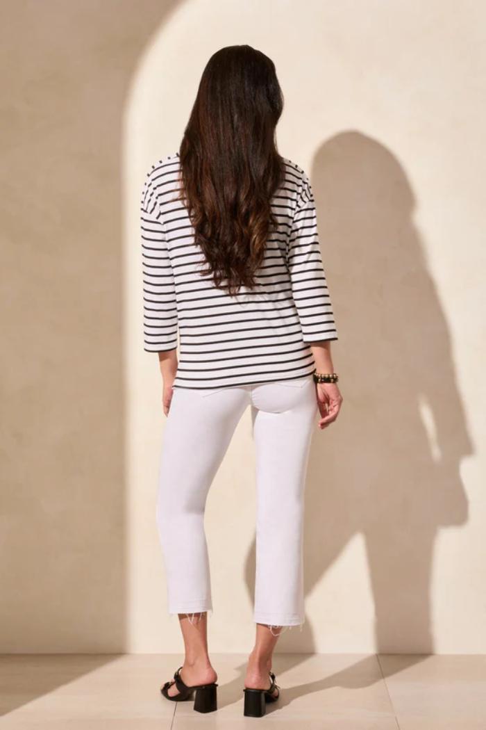 Stripe Jersey Boat Neck Top Product Image