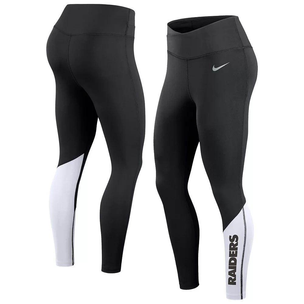 Womens Nike Black/White Las Vegas Raiders 7/8 Performance Leggings Product Image