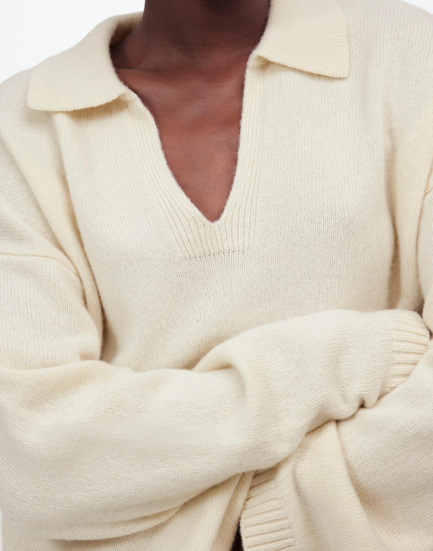 Cashmere-Wool Blend Polo Sweater Product Image