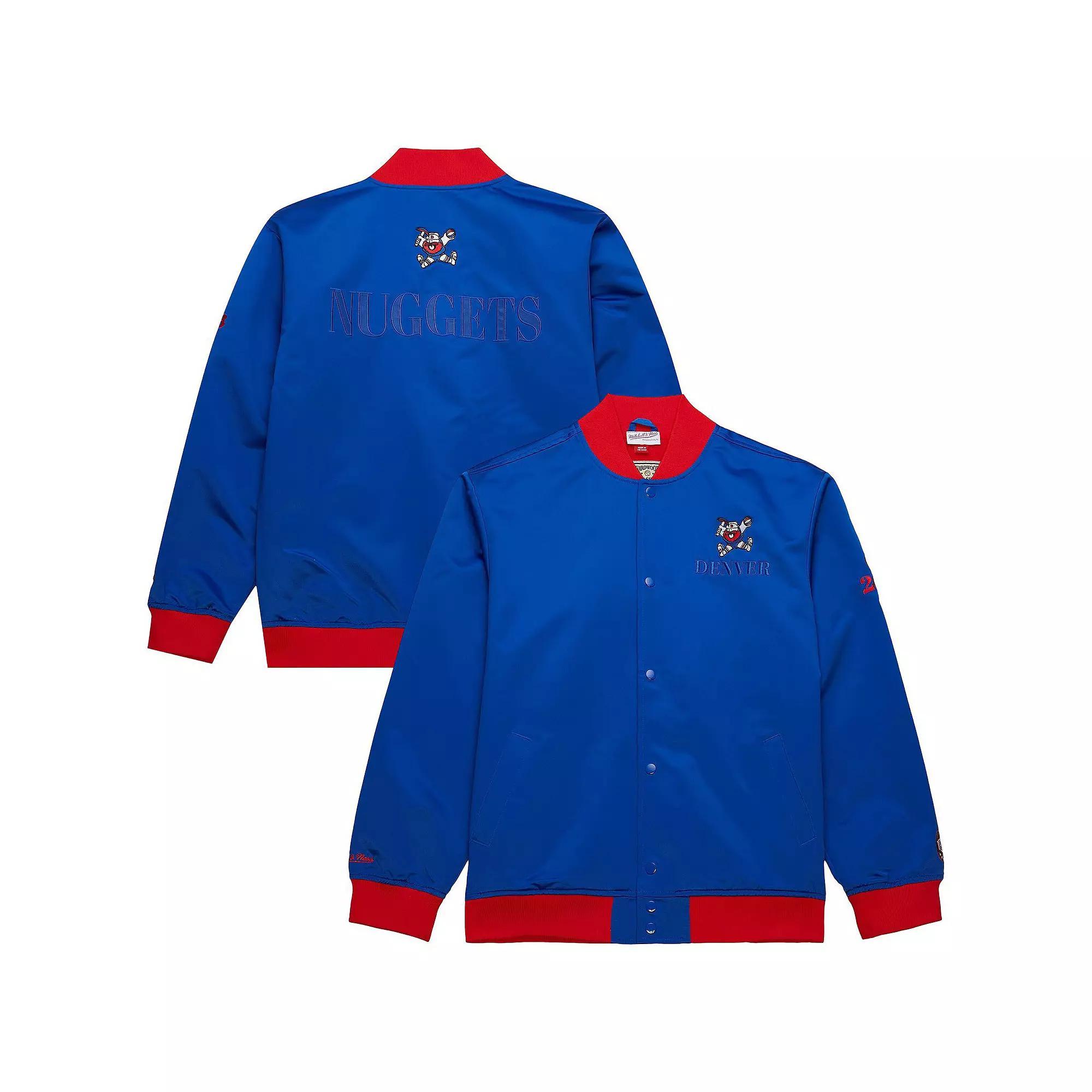 Men's Mitchell & Ness Royal Denver Nuggets Hardwood Classics Team OG 3.0 Lightweight Satin Full-Snap Jacket, Size: 3XL, Nug Blue Product Image