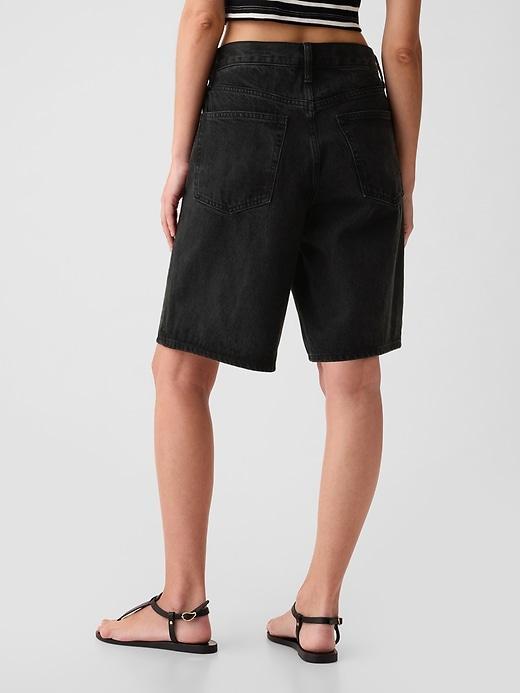 11.5" Mid Rise Longline Denim Shorts Product Image