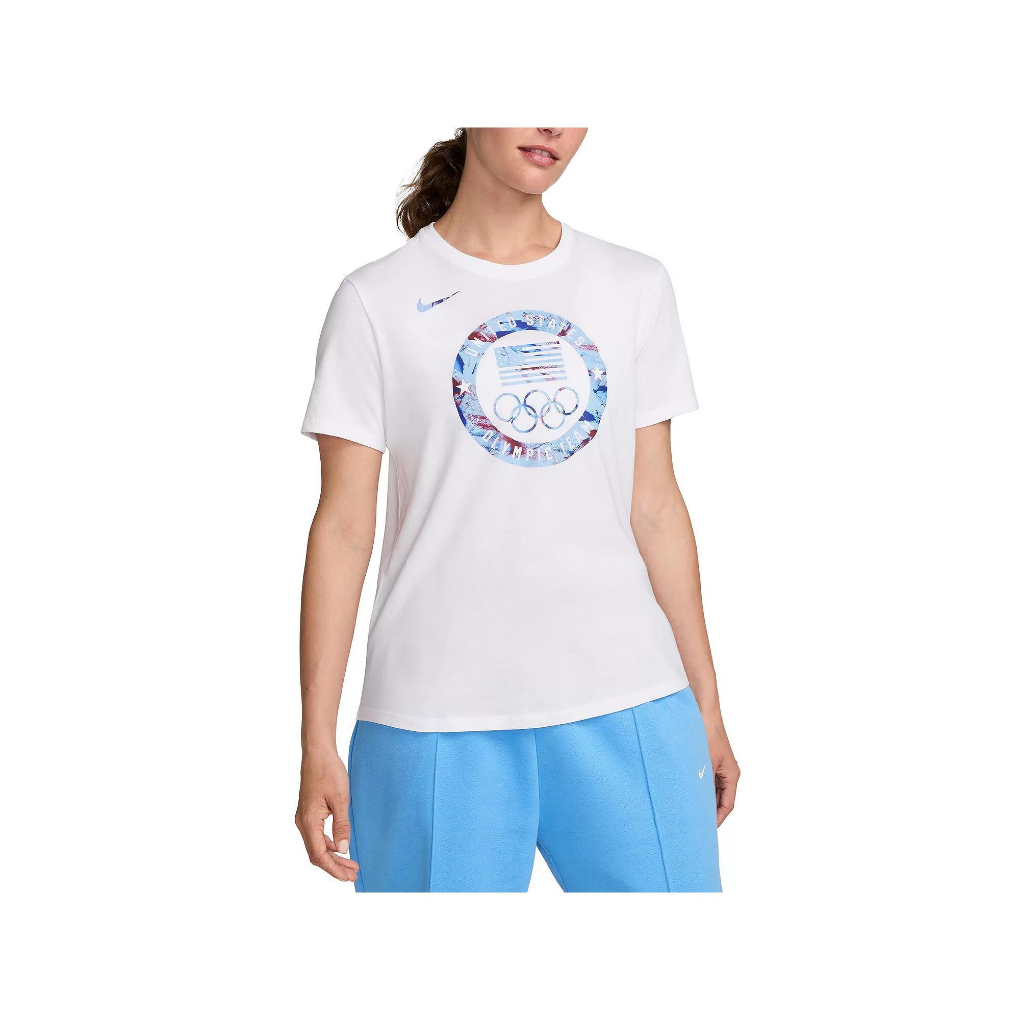 Women's Nike White Team USA Puck Club T-Shirt, Size: Large, Usa White Product Image