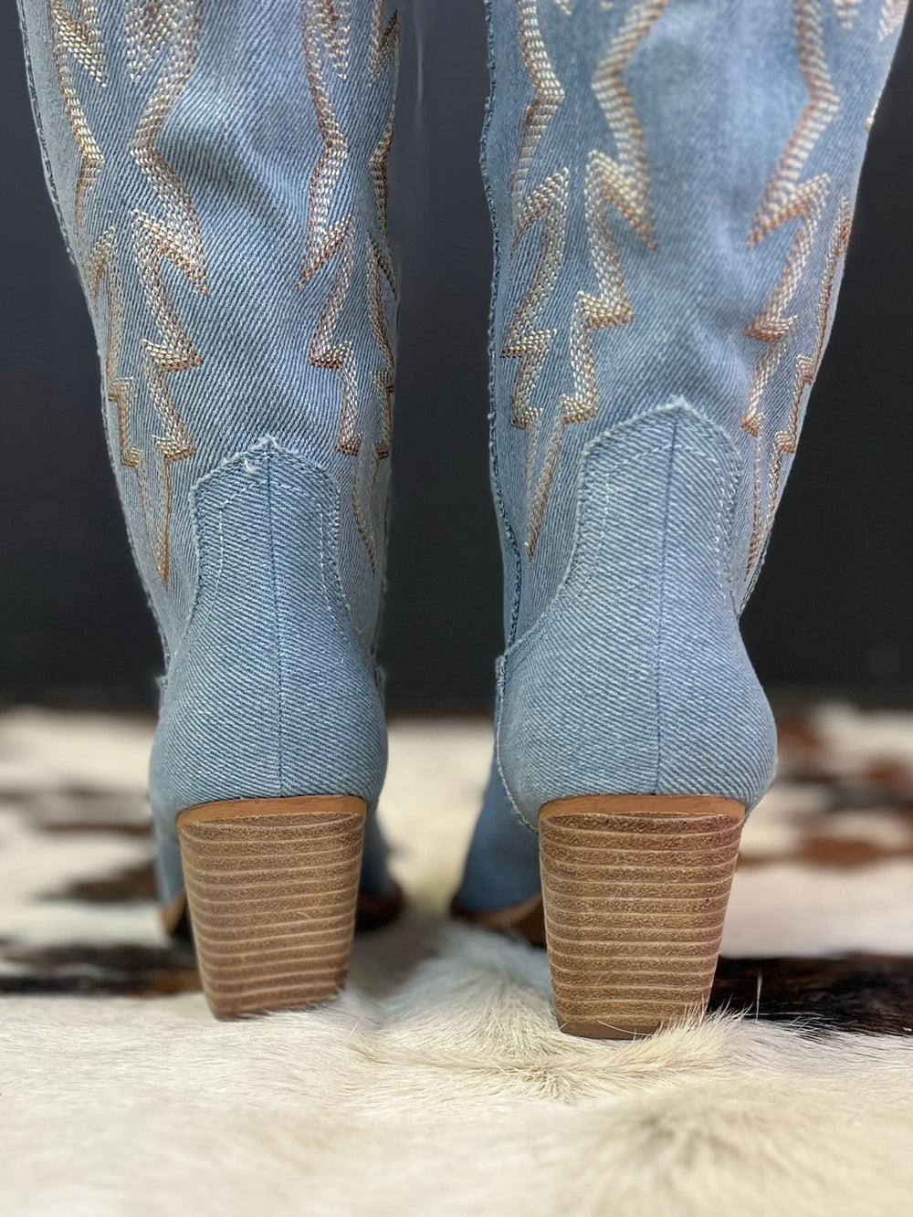 Miim Indigo Denim Boots Product Image