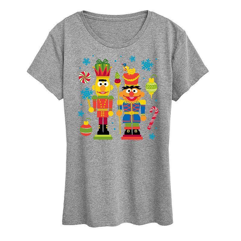 Womens Sesame Street Nutcrackers Graphic Tee, Girls Grey Gray Product Image