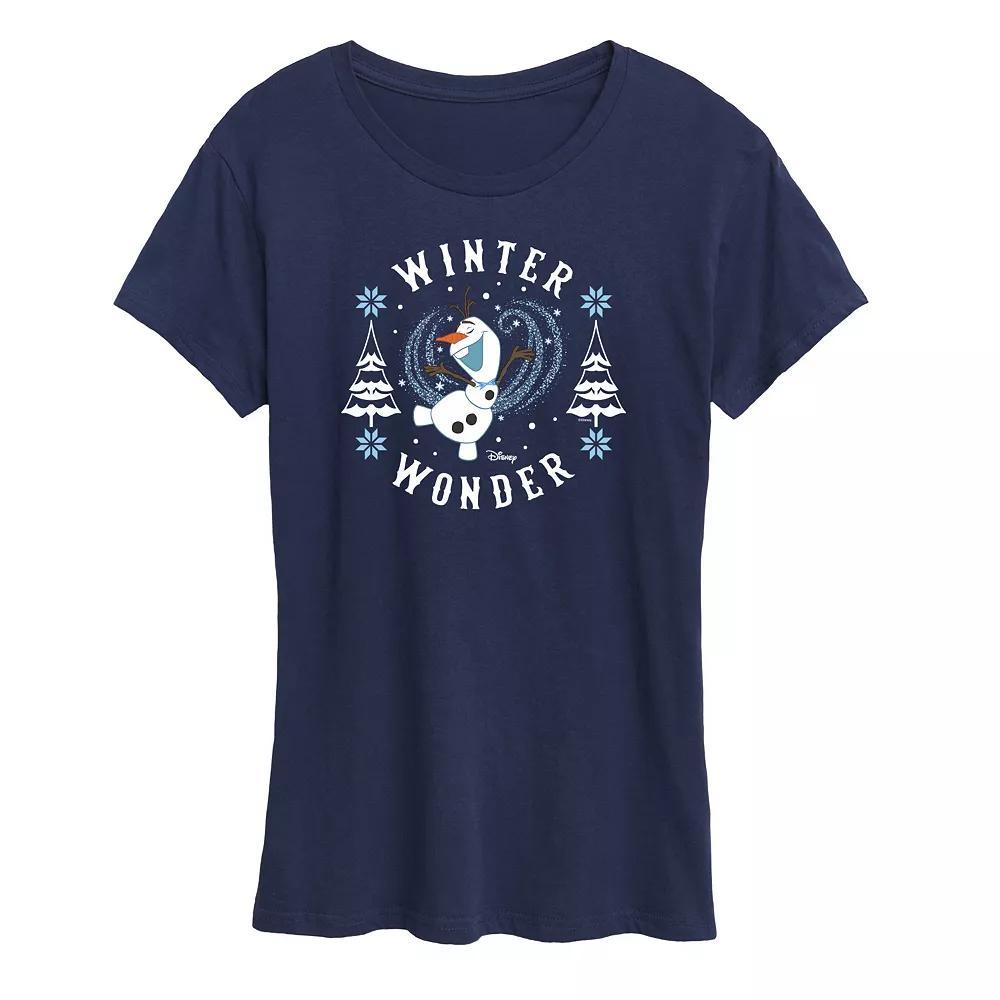 Disneys Frozen 2 Womens Winter Wonder Graphic Tee, Girls Blue Product Image