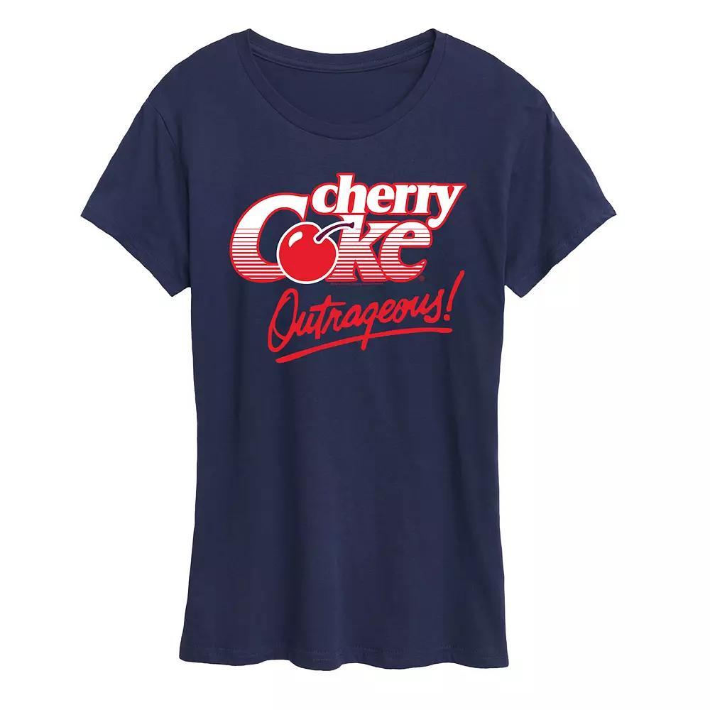 Womens Cherry Coke Outrageous Graphic Tee Blue Product Image