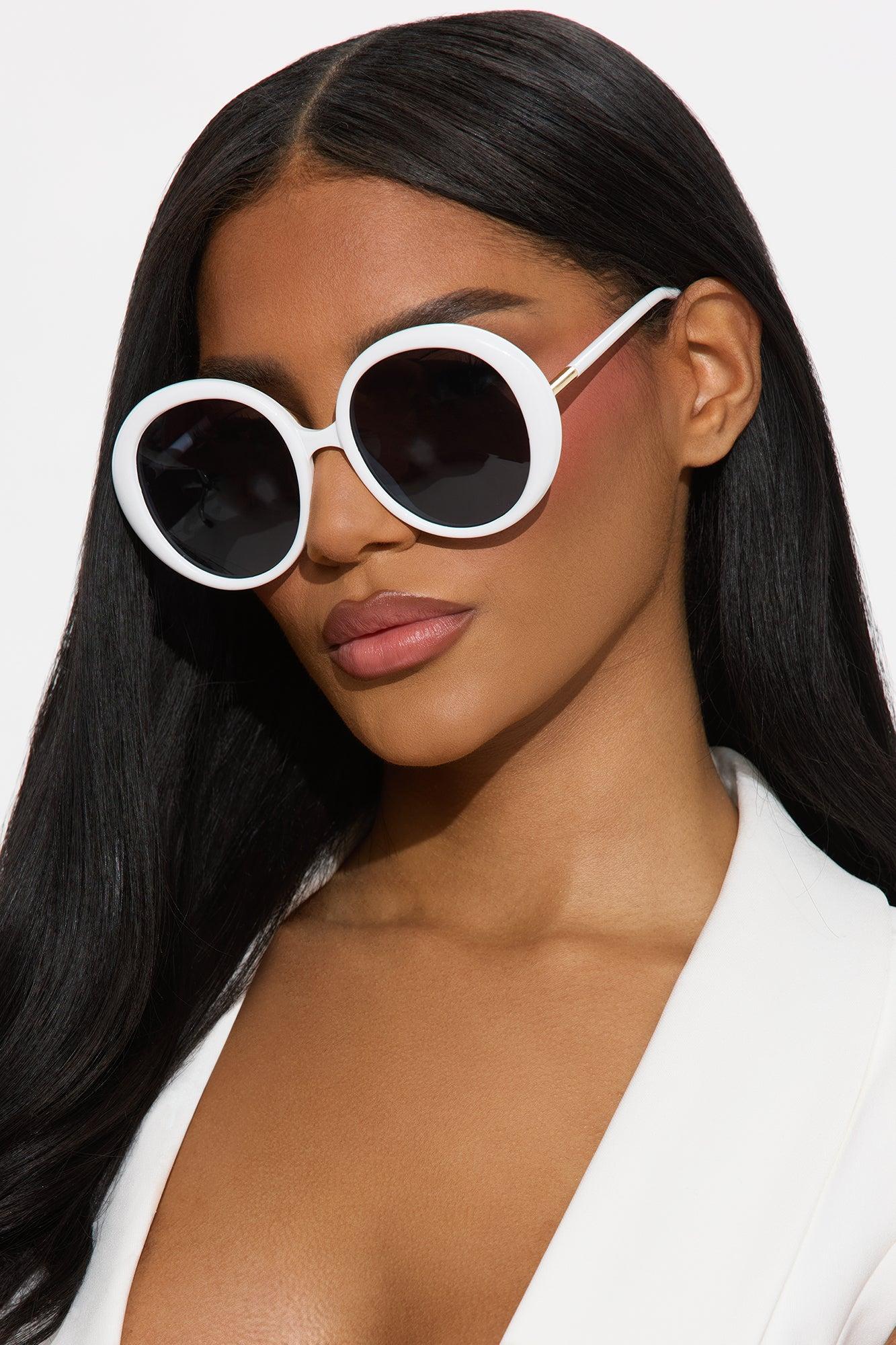 Miss Thang Sunglasses - White Product Image