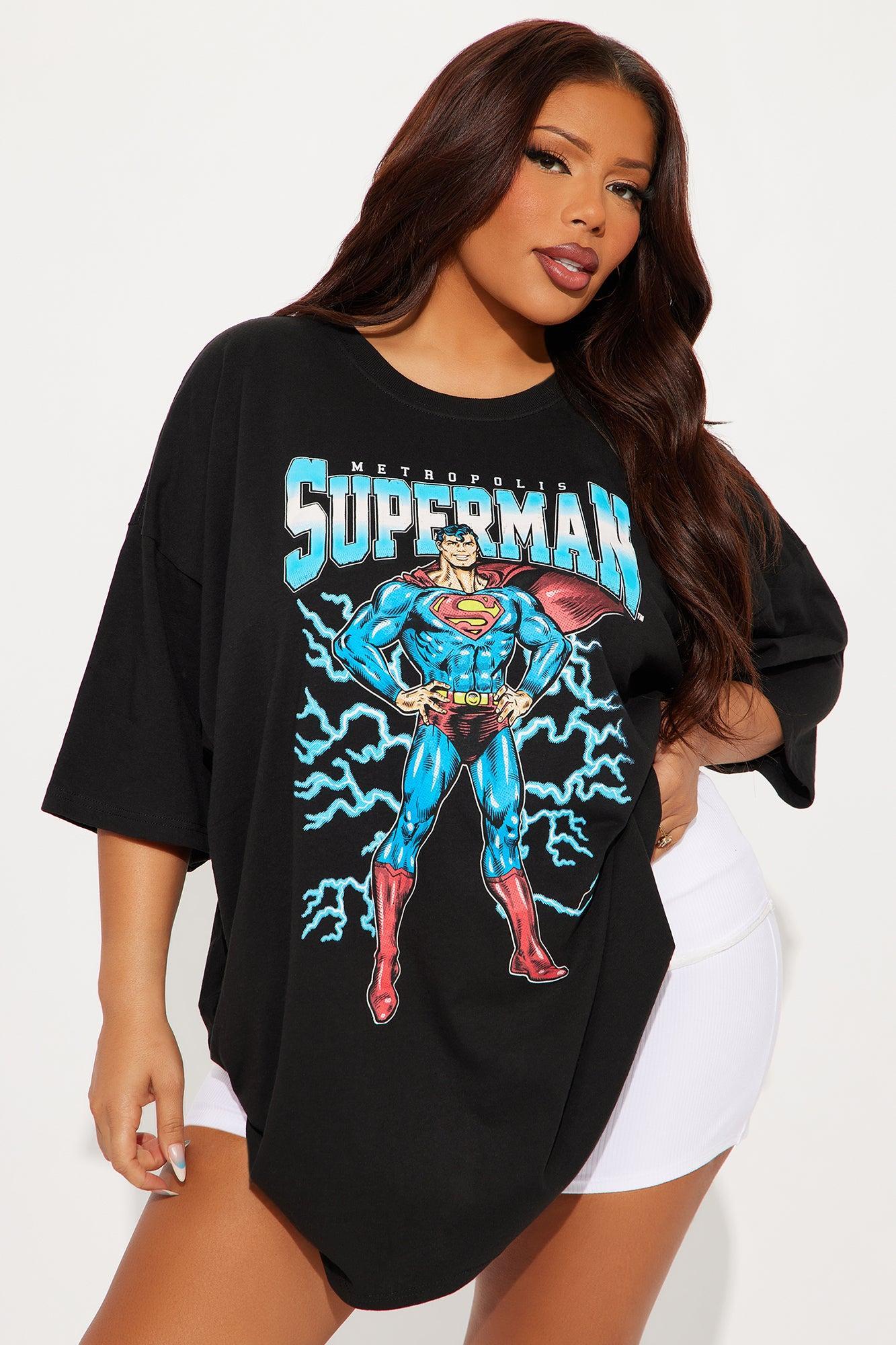 Superman Oversized Tee - Black Female Product Image