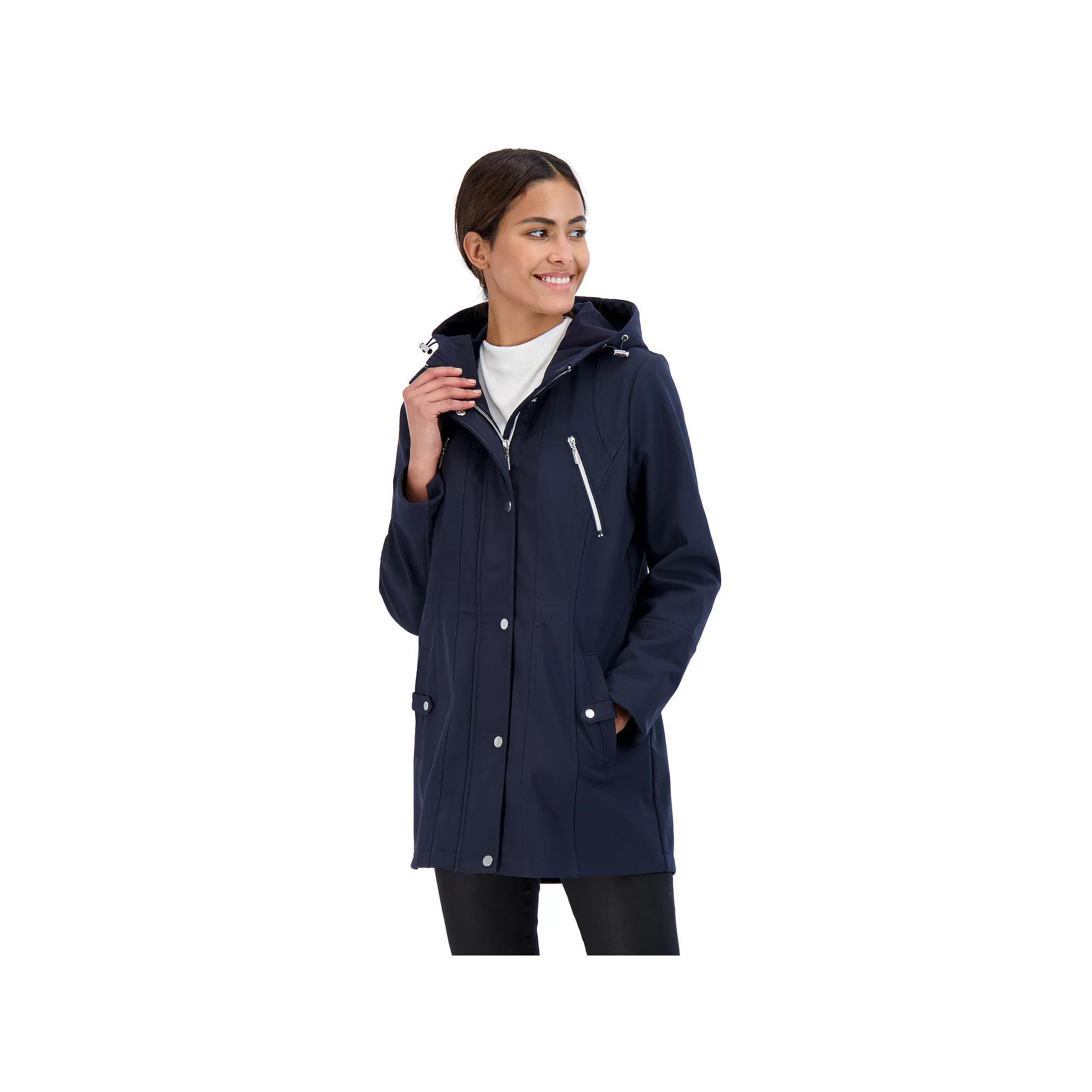 Women's Sebby Collection Hood Water-Resistant Anorak Jacket, Size: Medium, Black Product Image