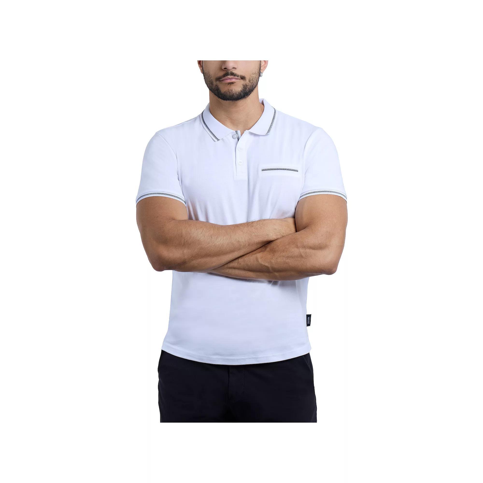Men's Cultura Short Sleeve Polo With Chest Rib Pocket, Size: Medium, White Product Image