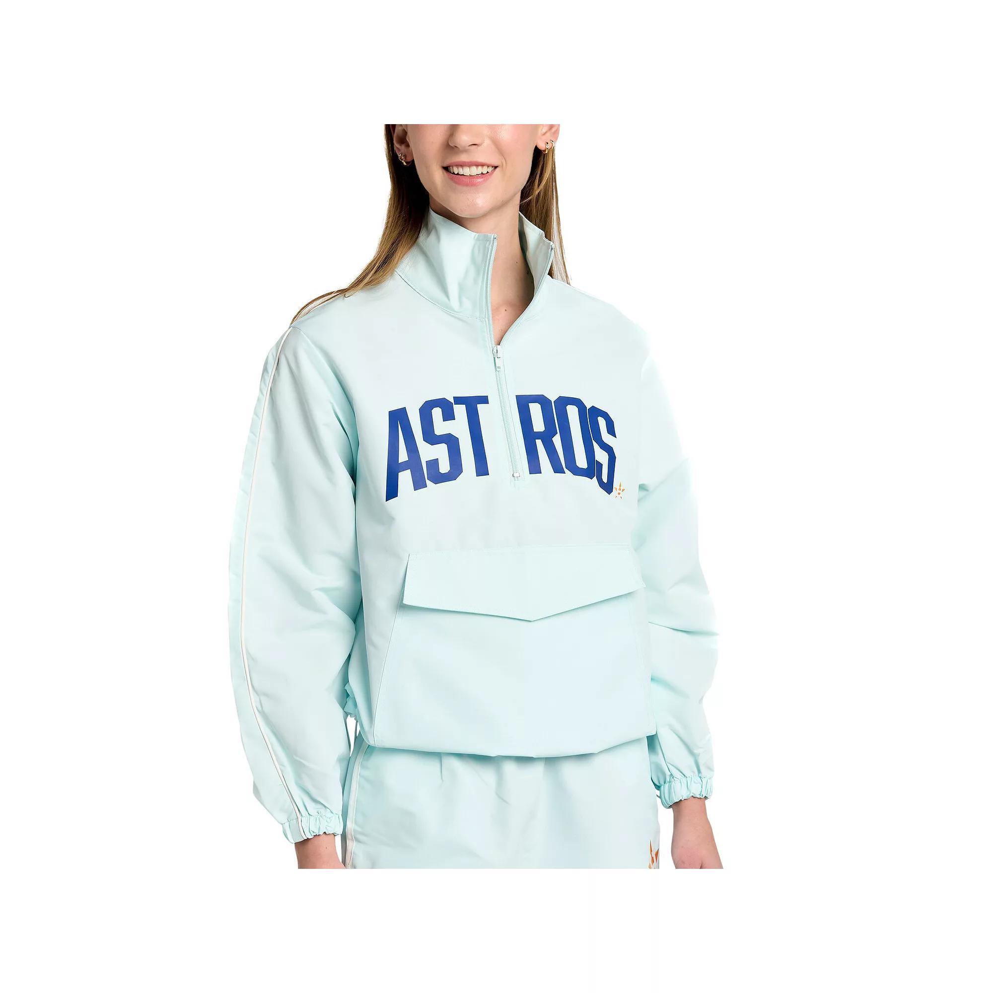 Women's Lusso Light Blue Houston Astros Parker Half-Zip Jacket, Size: Small Product Image