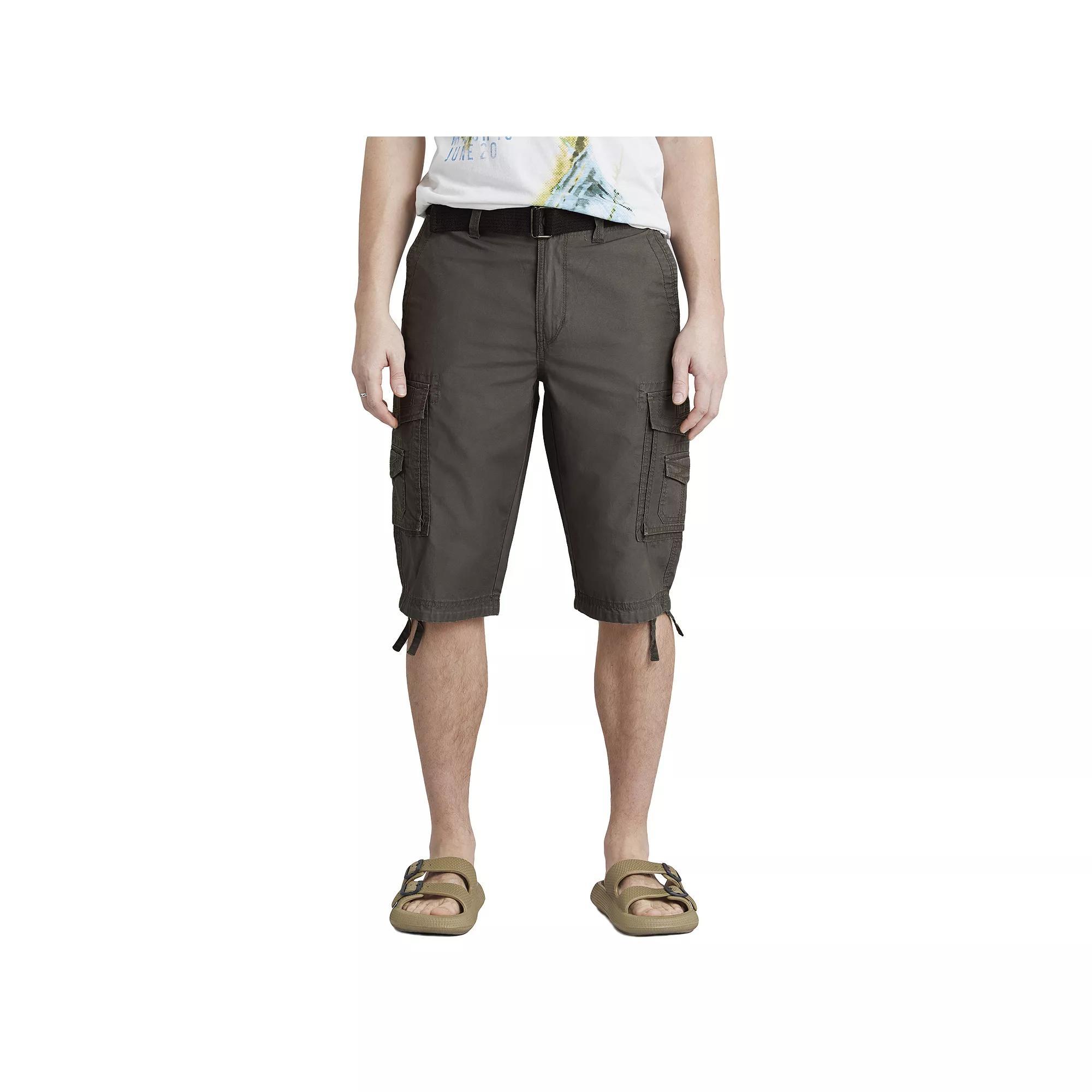 Men's UNIONBAY Cordova Messenger Belted Cargo Shorts, Size: 30, Flint Product Image